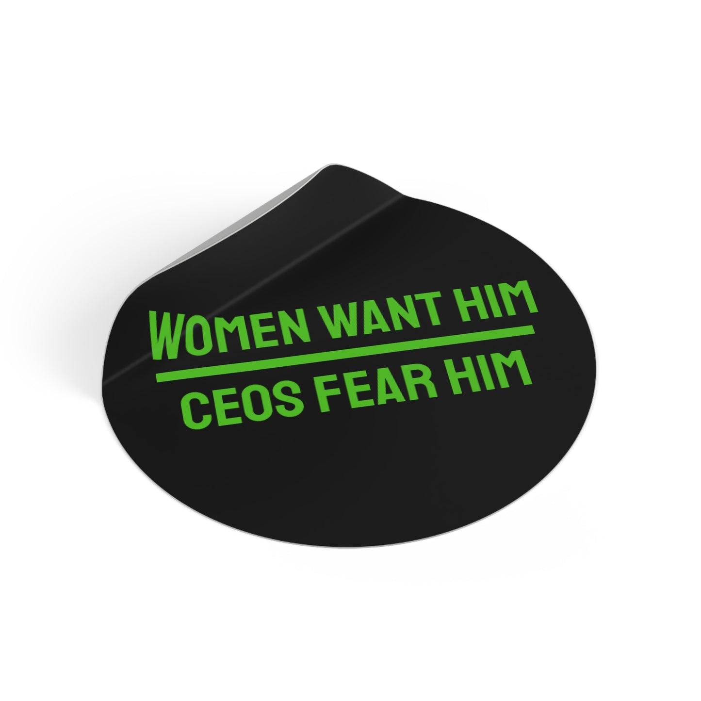 Women Want Him CEOs Fear Him - Round Vinyl Stickers