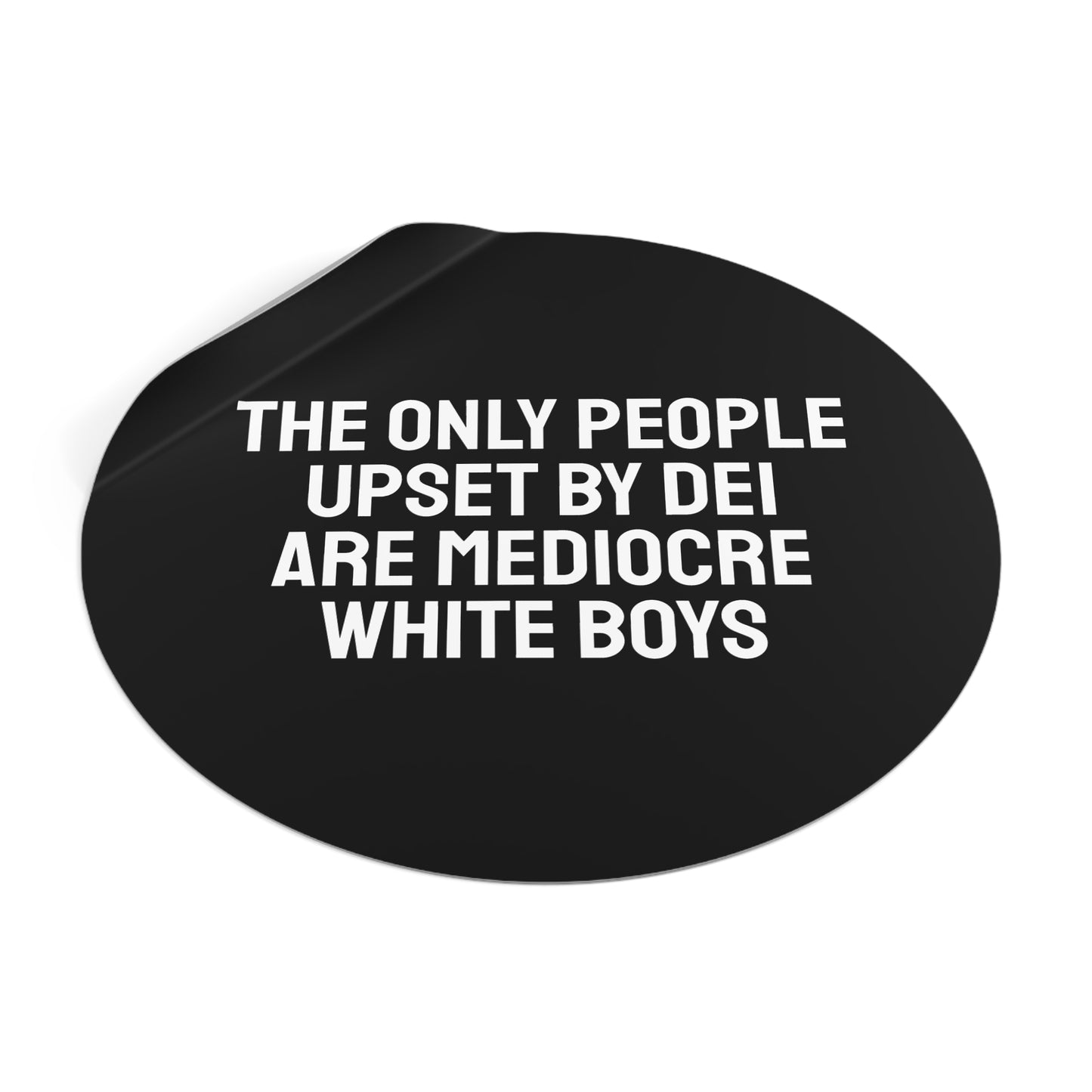 The Only People Upset By DEI Are Mediocre White Boys - Round Vinyl Stickers