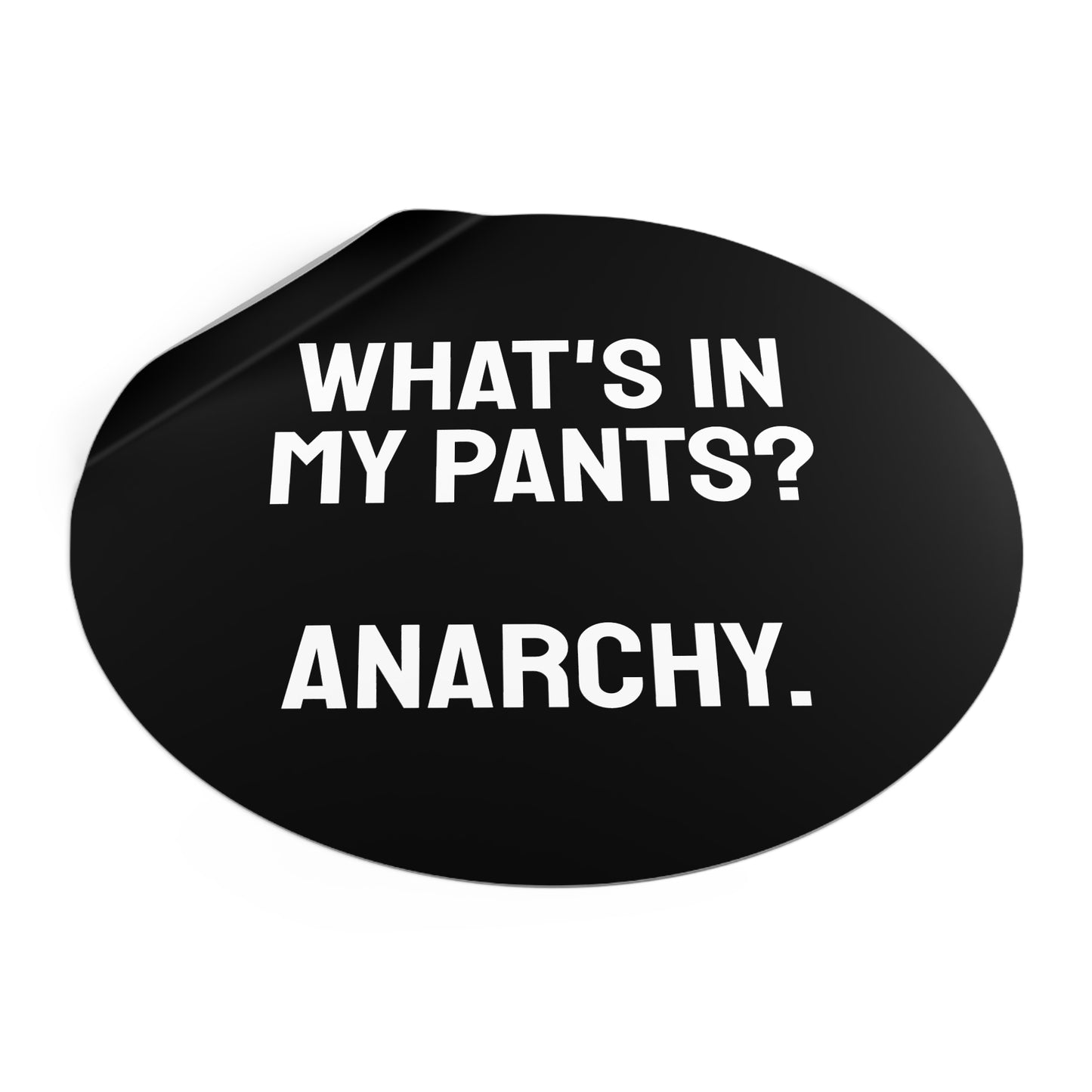 What's In My Pants? Anarchy. - Round Vinyl Stickers