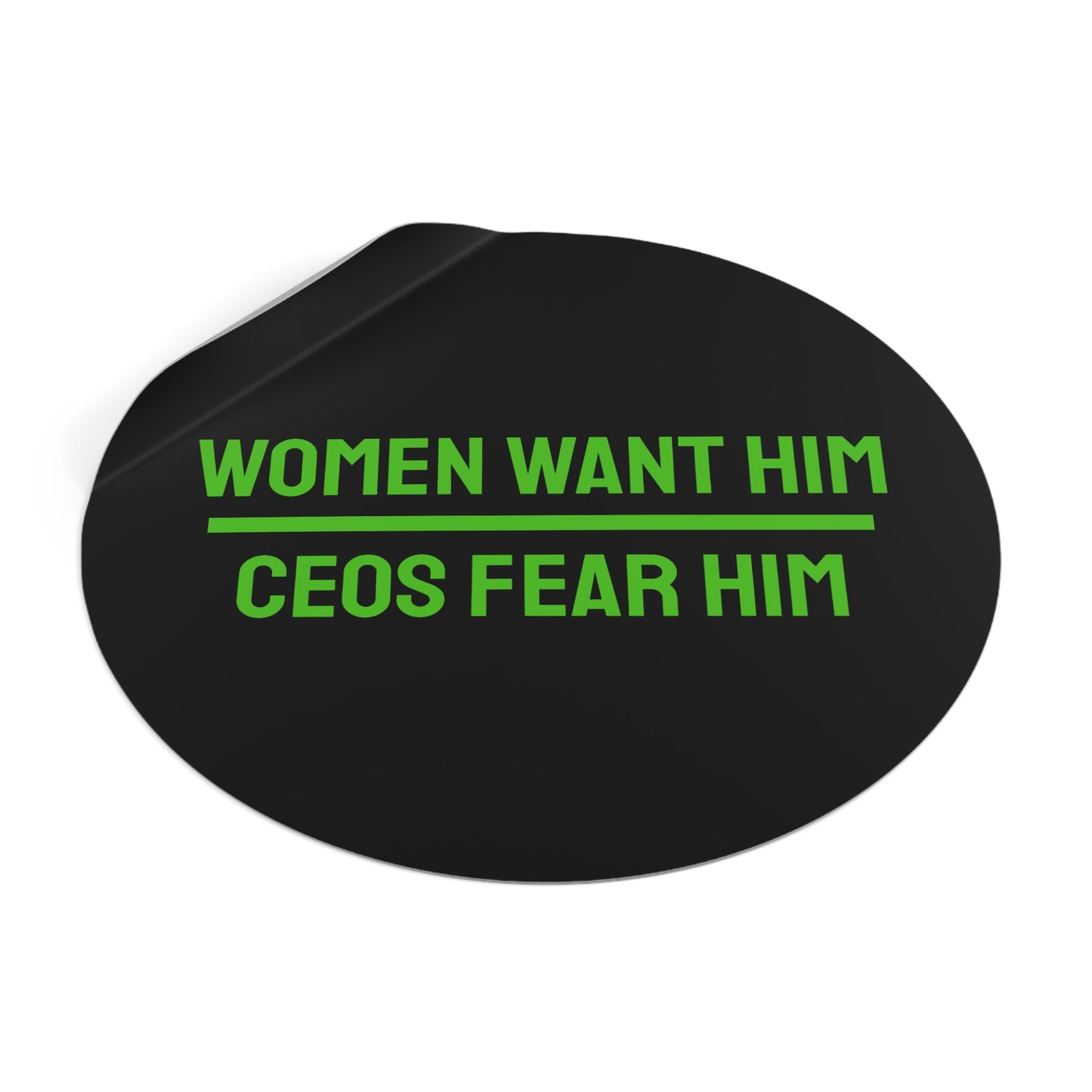 Women Want Him CEOs Fear Him - Round Vinyl Stickers