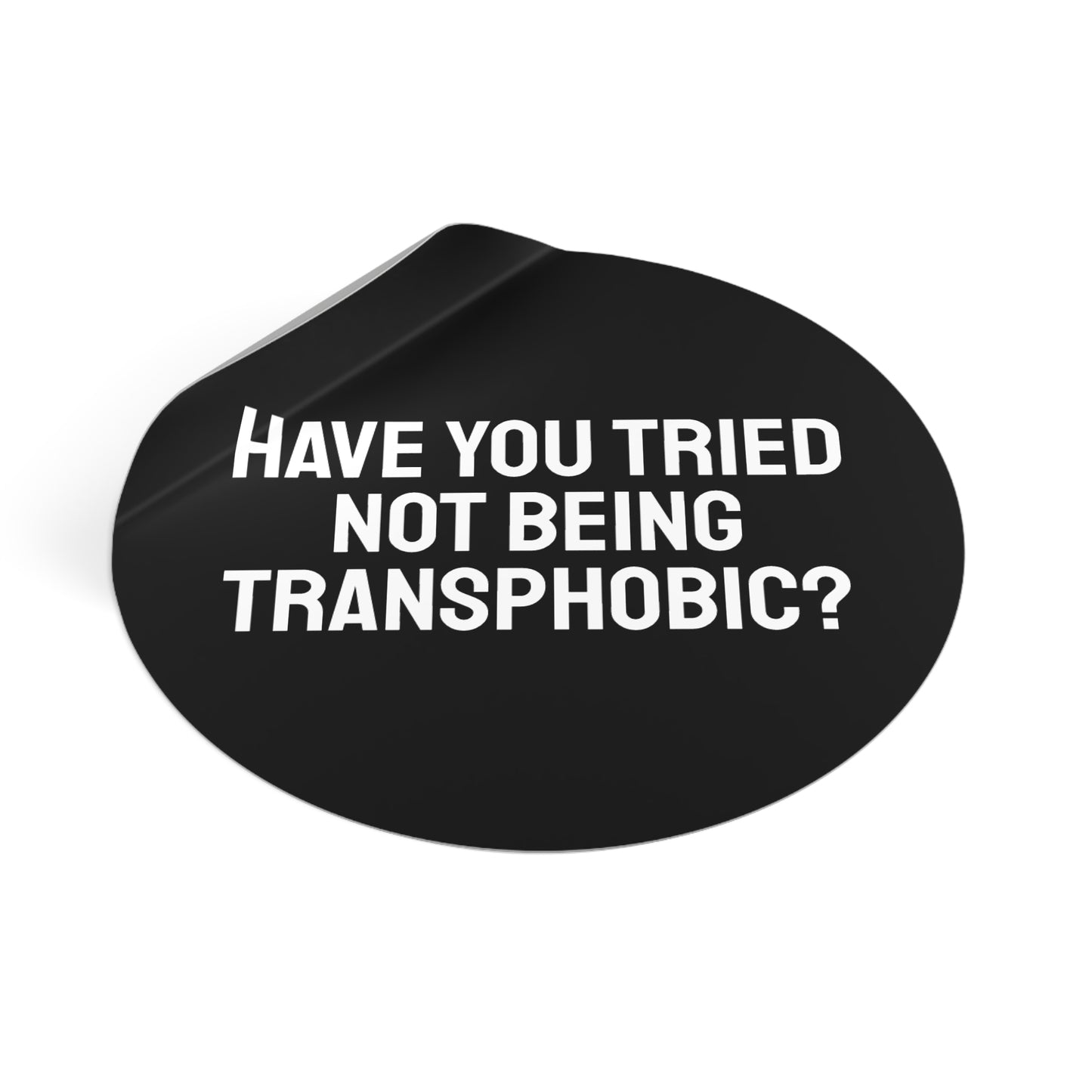 Have You Tried Not Being Transphobic? - Round Vinyl Stickers