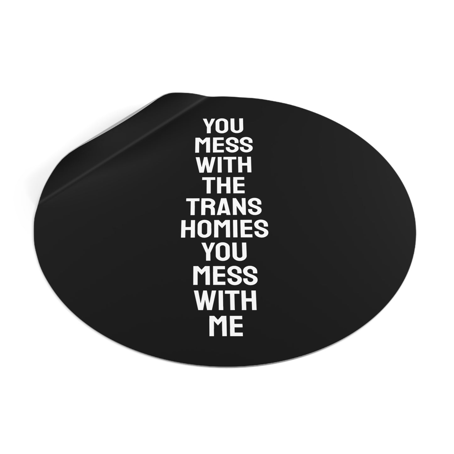 You Mess With The Trans Homies You Mess With Me - Round Vinyl Stickers