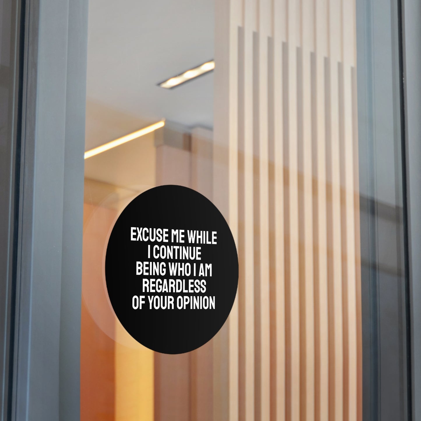 Excuse Me While I Continue Being Who I Am Regardless Of Your Opinion - Round Vinyl Stickers
