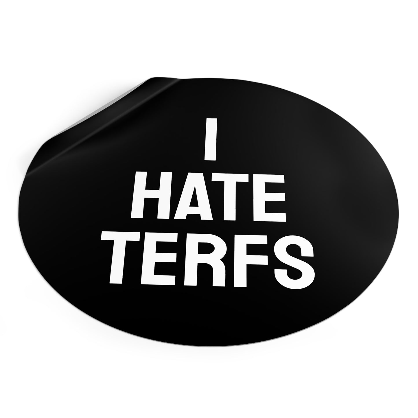 I Hate TERFS - Round Vinyl Stickers