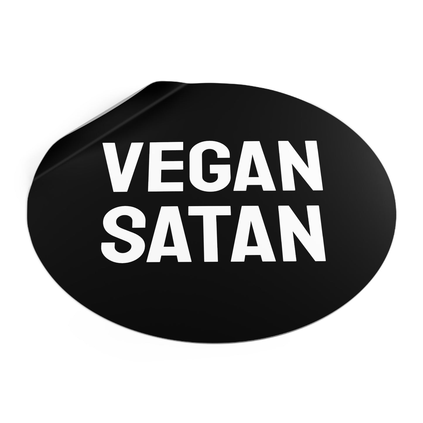 Vegan Satan - Round Vinyl Stickers