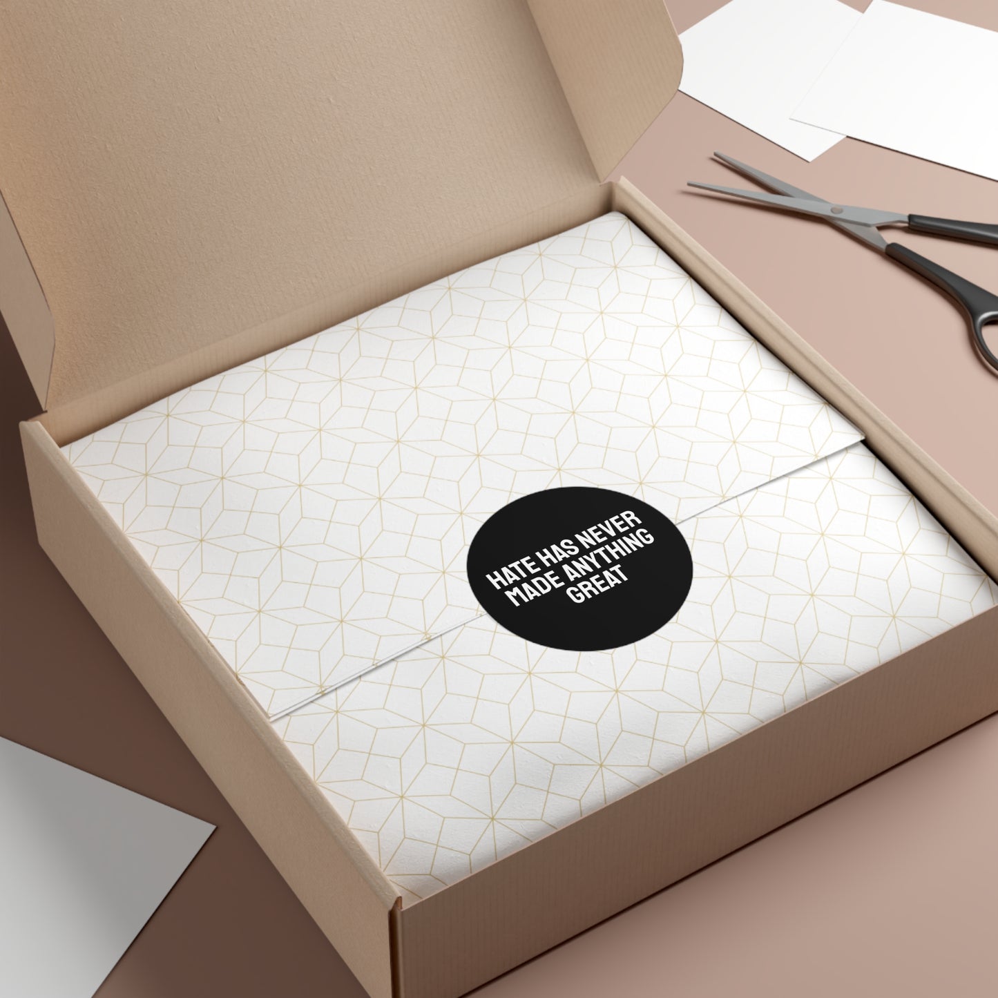 Hate Has Never Made Anything Great - Round Vinyl Stickers