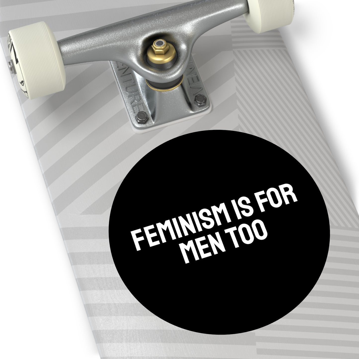 Feminism Is For Men Too - Round Vinyl Stickers