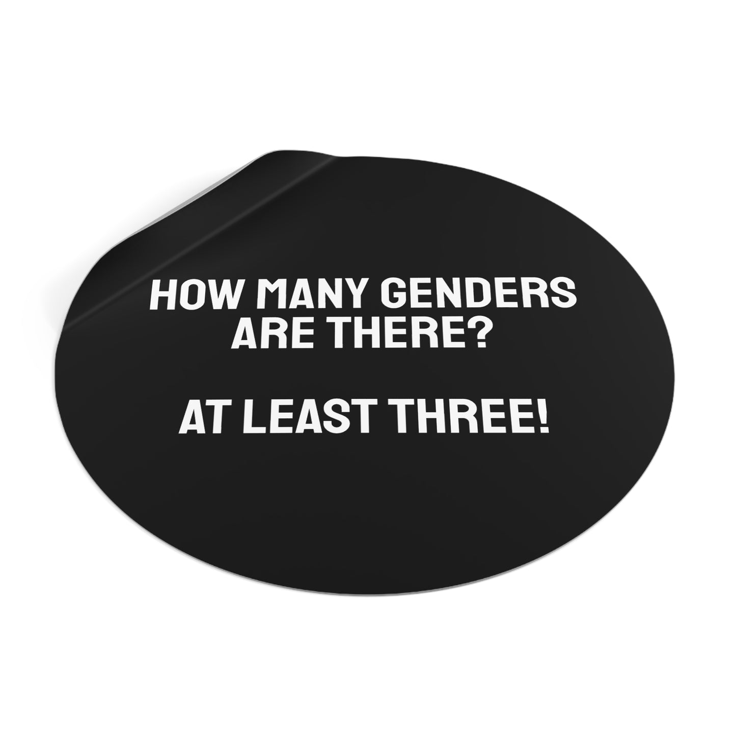 How Many Genders Are There? At Least Three! - Round Vinyl Stickers