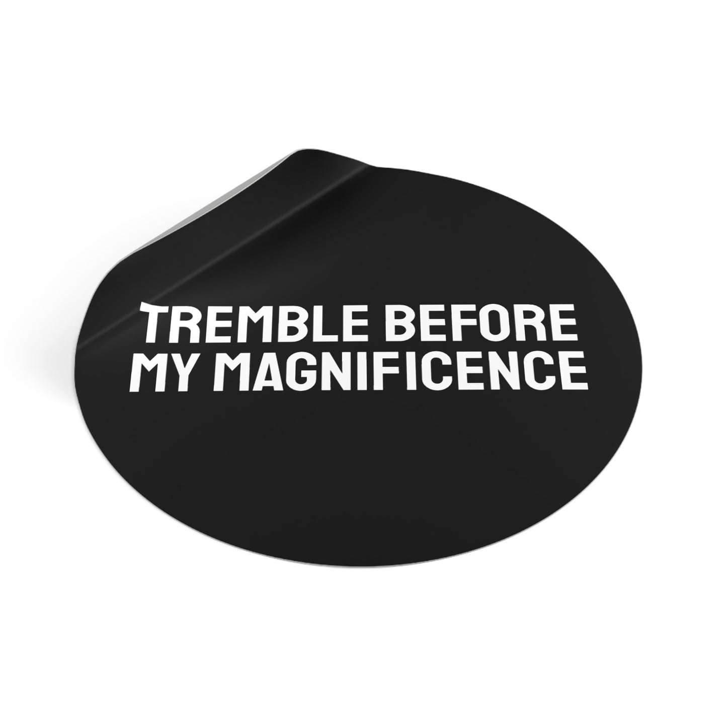 Tremble Before My Magnificence - Round Vinyl Stickers