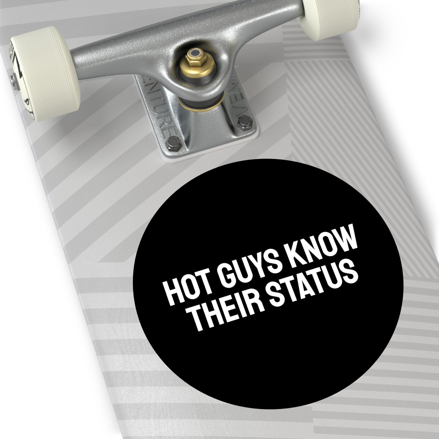 Hot Guys Know Their Status - Round Vinyl Stickers