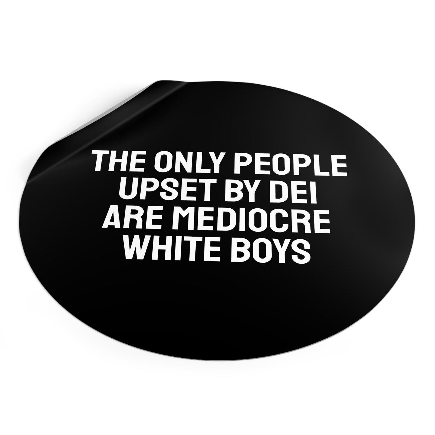 The Only People Upset By DEI Are Mediocre White Boys - Round Vinyl Stickers