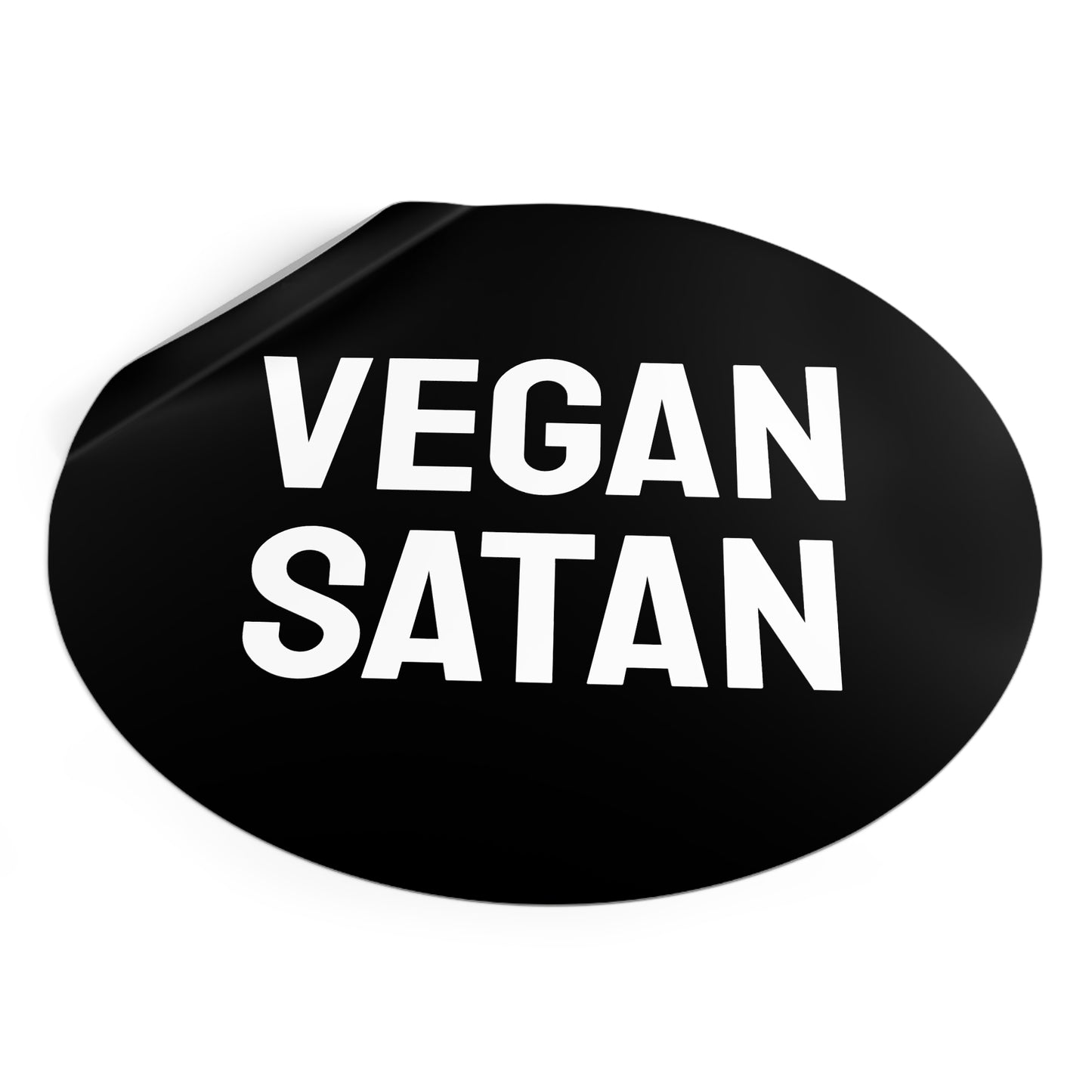 Vegan Satan - Round Vinyl Stickers