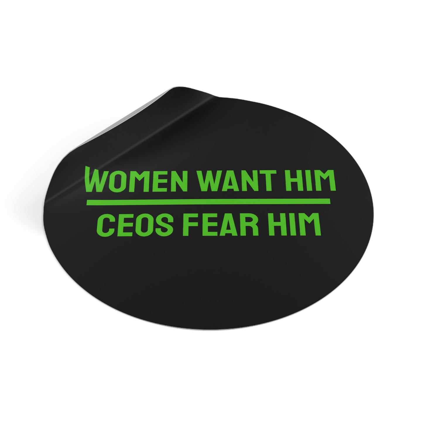 Women Want Him CEOs Fear Him - Round Vinyl Stickers