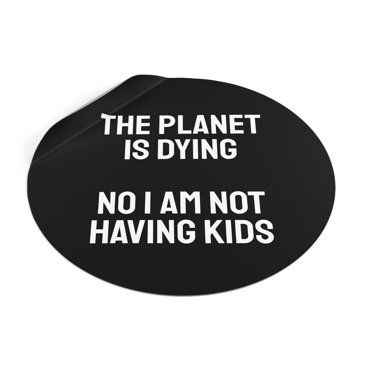 The Planet Is Dying No I Am Not Having Kids - Round Vinyl Stickers