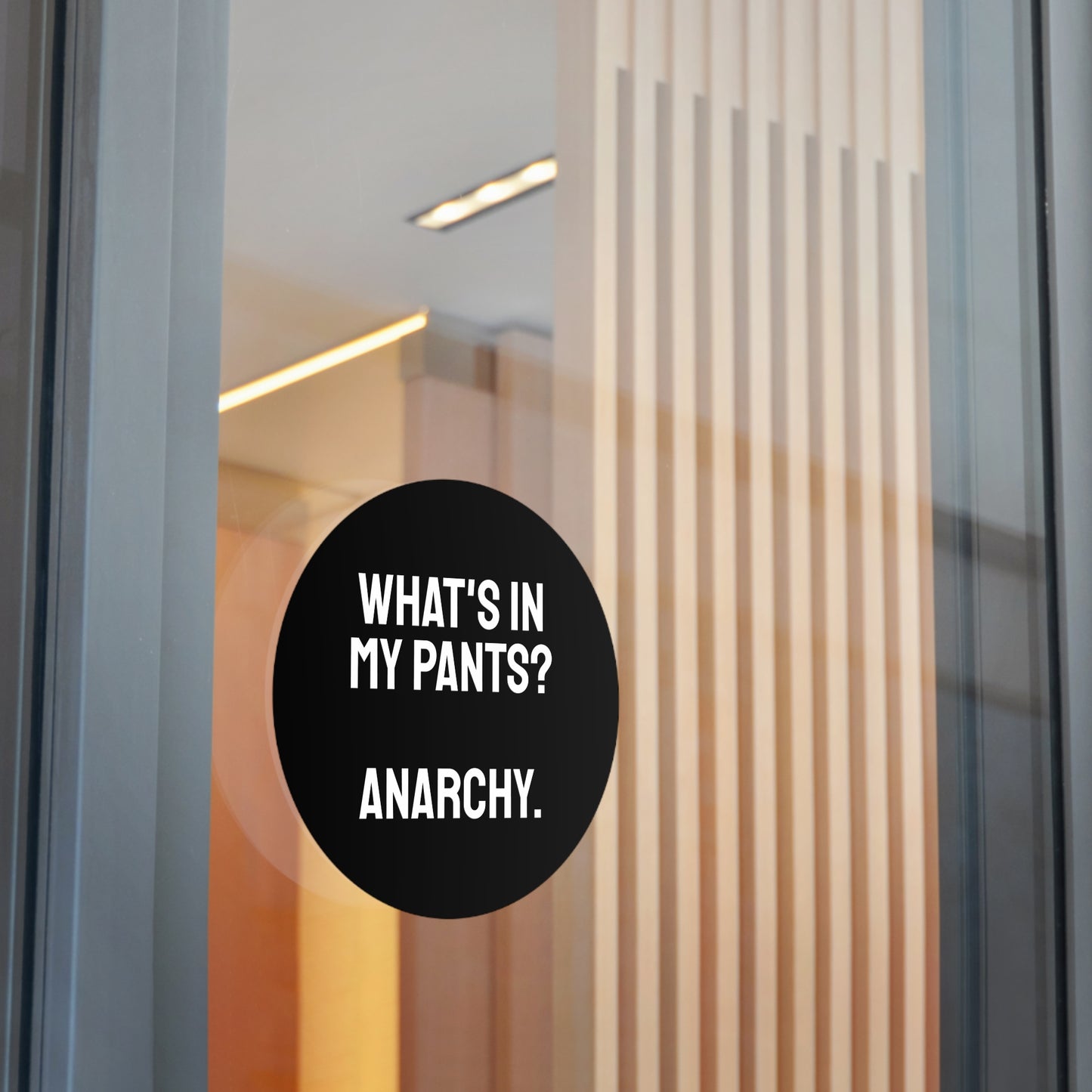 What's In My Pants? Anarchy. - Round Vinyl Stickers