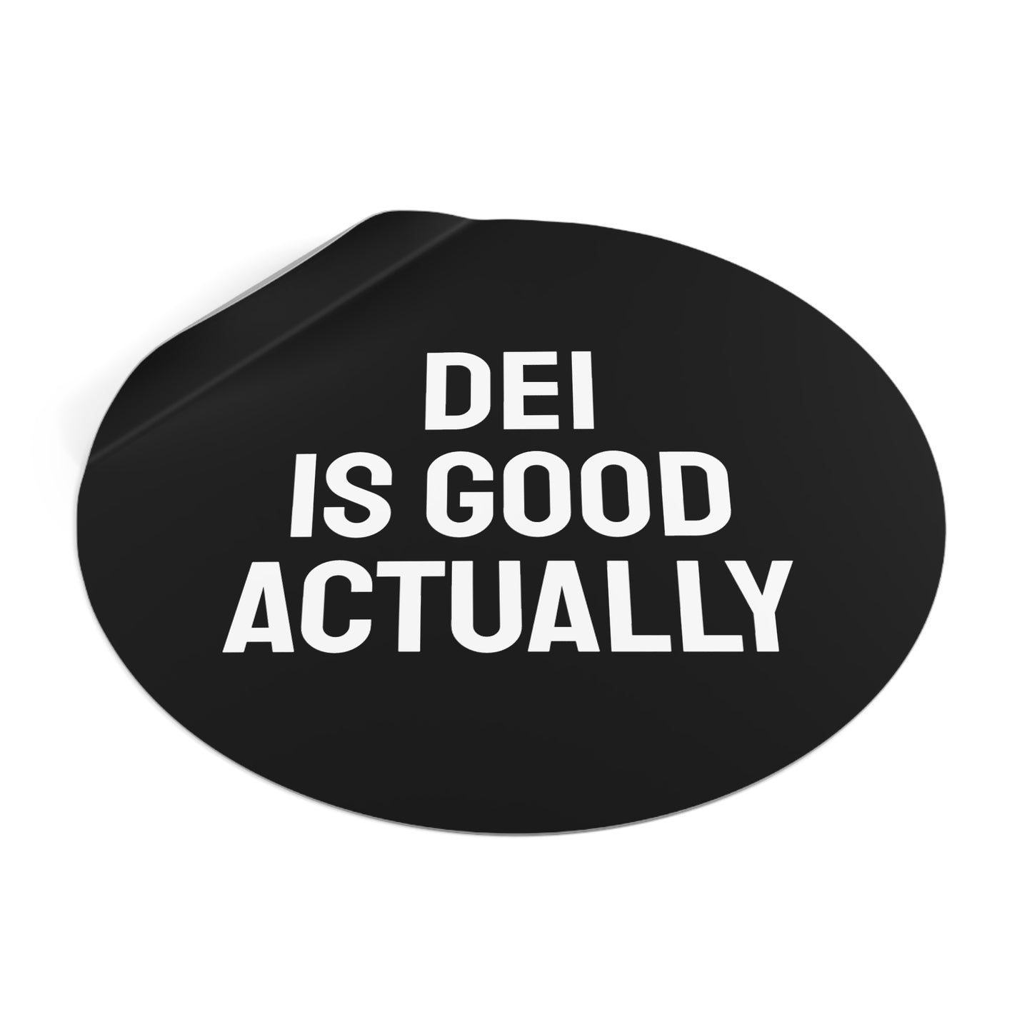 DEI Is Good Actually - Round Vinyl Stickers