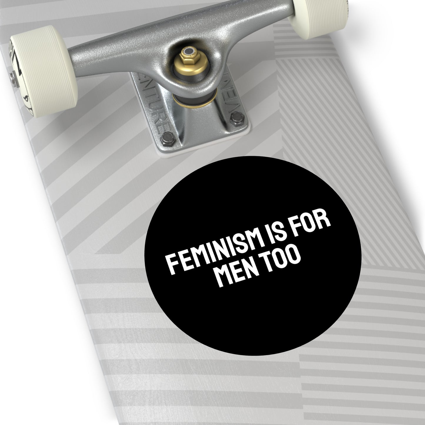 Feminism Is For Men Too - Round Vinyl Stickers
