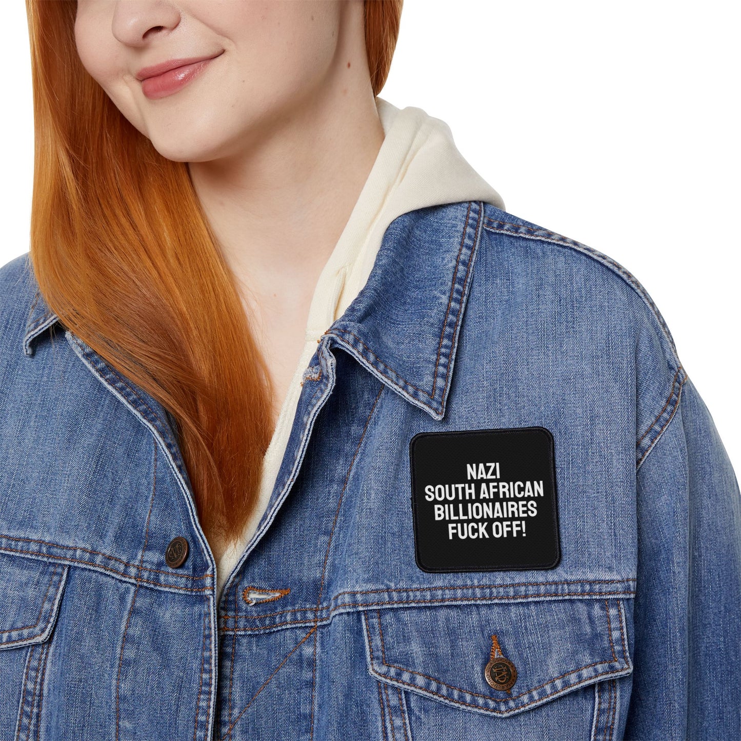 Nazi South African Billionaires Fuck Off! - Iron-On Patch