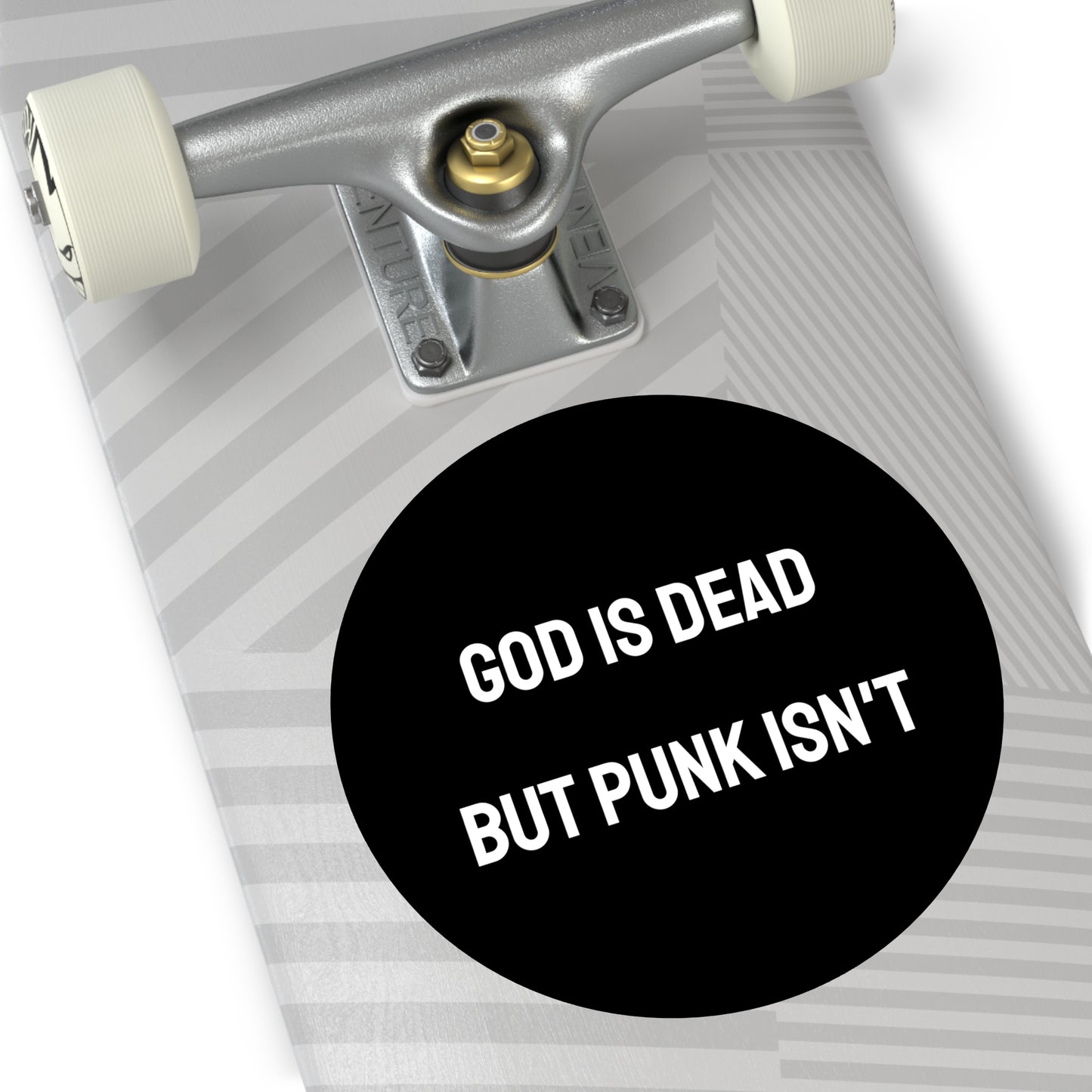 God Is Dead But Punk Isn't - Round Vinyl Stickers