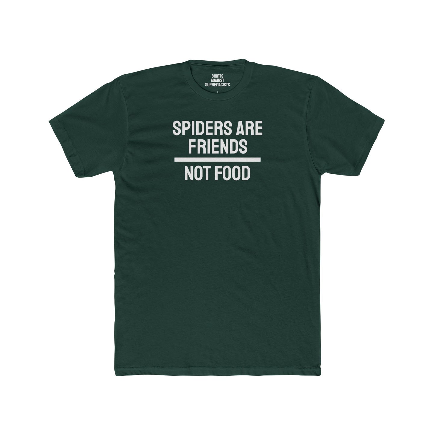 Spiders Are Friends Not Food - Unisex Cotton Crew Tee