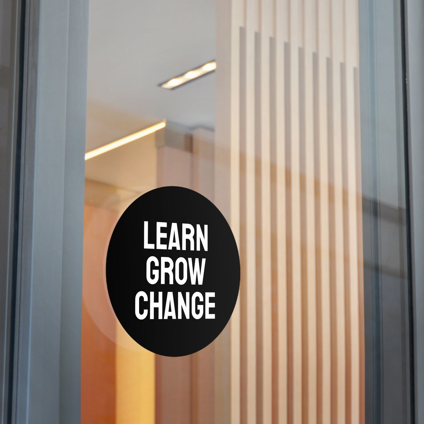 Learn Grow Change - Round Vinyl Stickers
