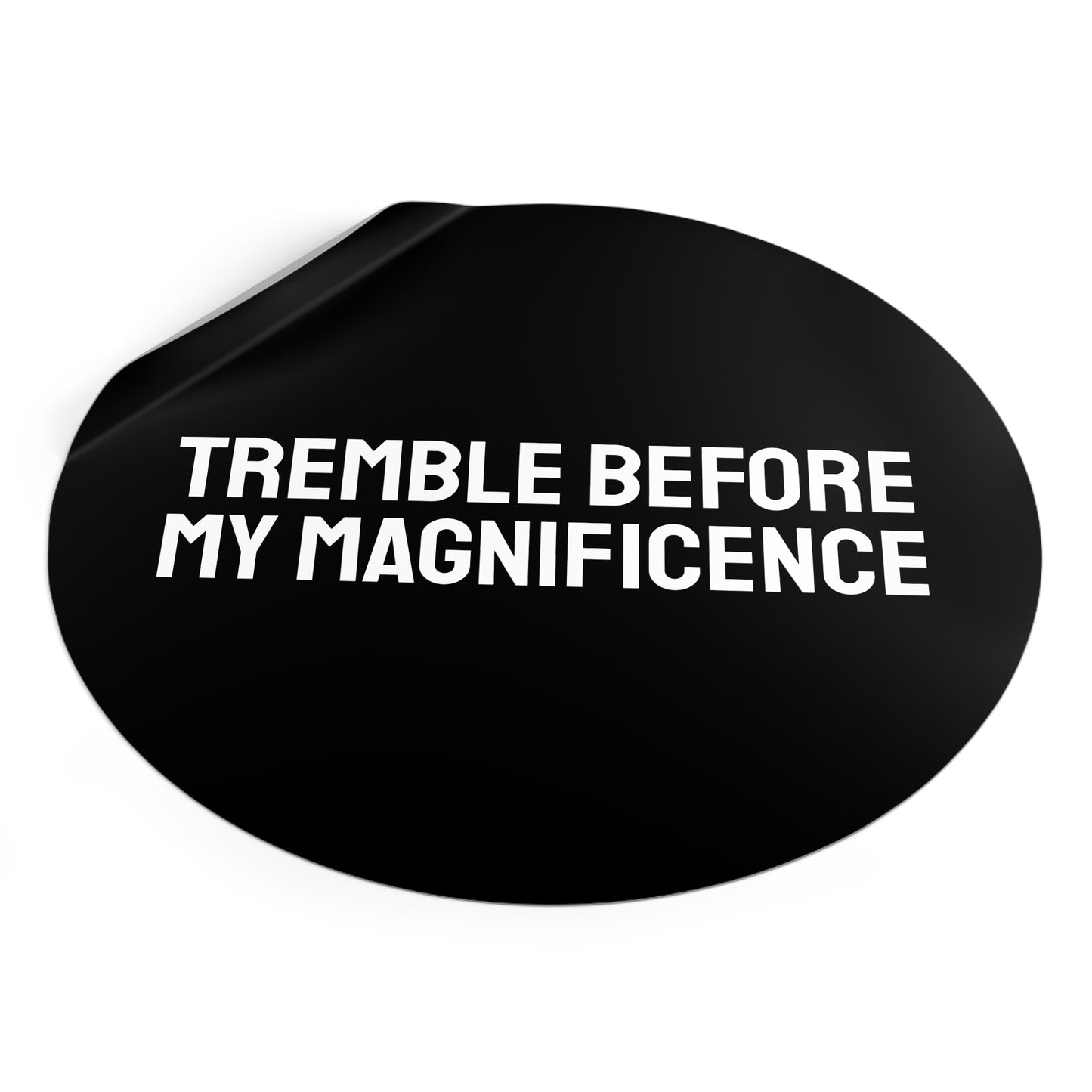 Tremble Before My Magnificence - Round Vinyl Stickers