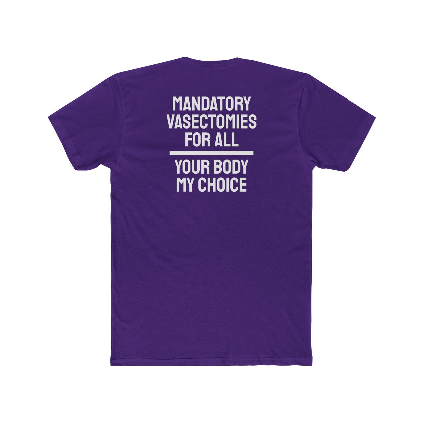 Mandatory Vasectomies For All Your Body My Choice - Unisex Cotton Crew Tee