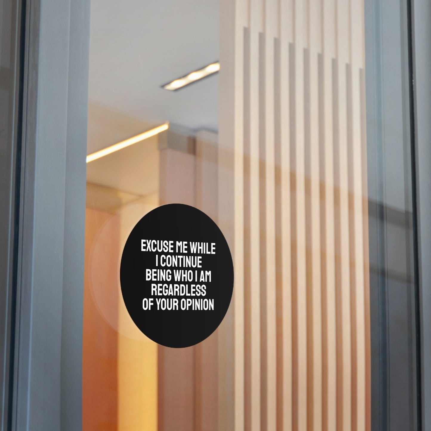 Excuse Me While I Continue Being Who I Am Regardless Of Your Opinion - Round Vinyl Stickers
