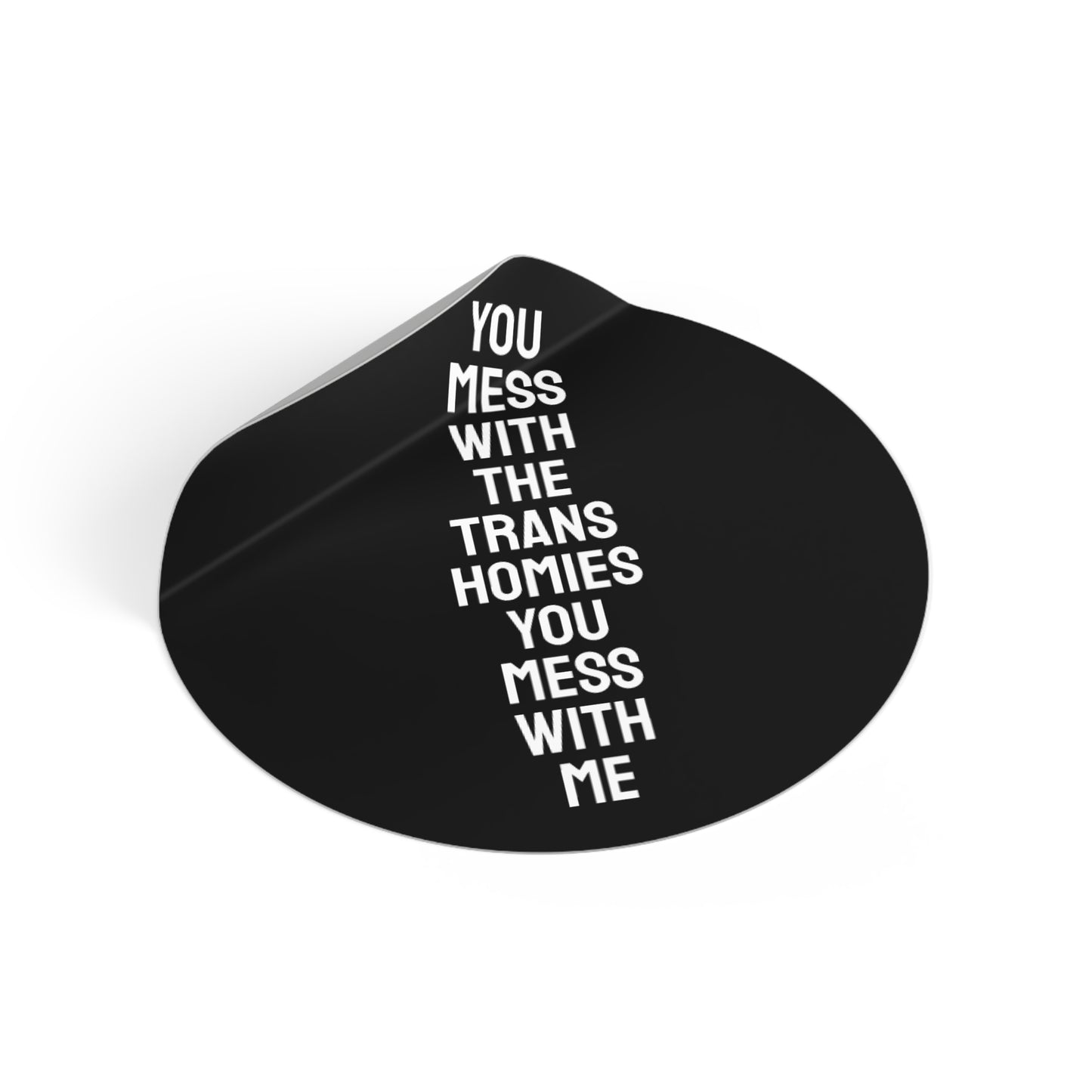 You Mess With The Trans Homies You Mess With Me - Round Vinyl Stickers