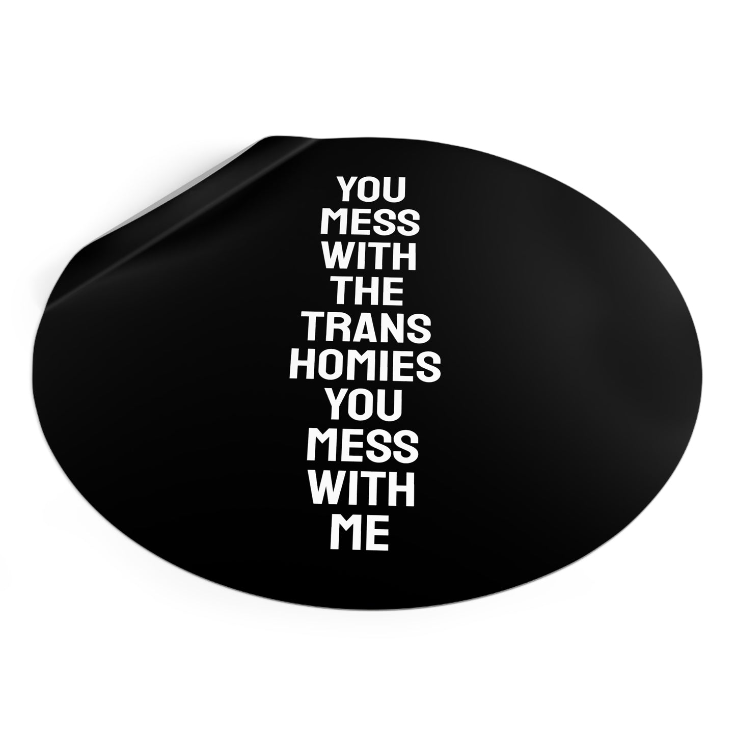 You Mess With The Trans Homies You Mess With Me - Round Vinyl Stickers