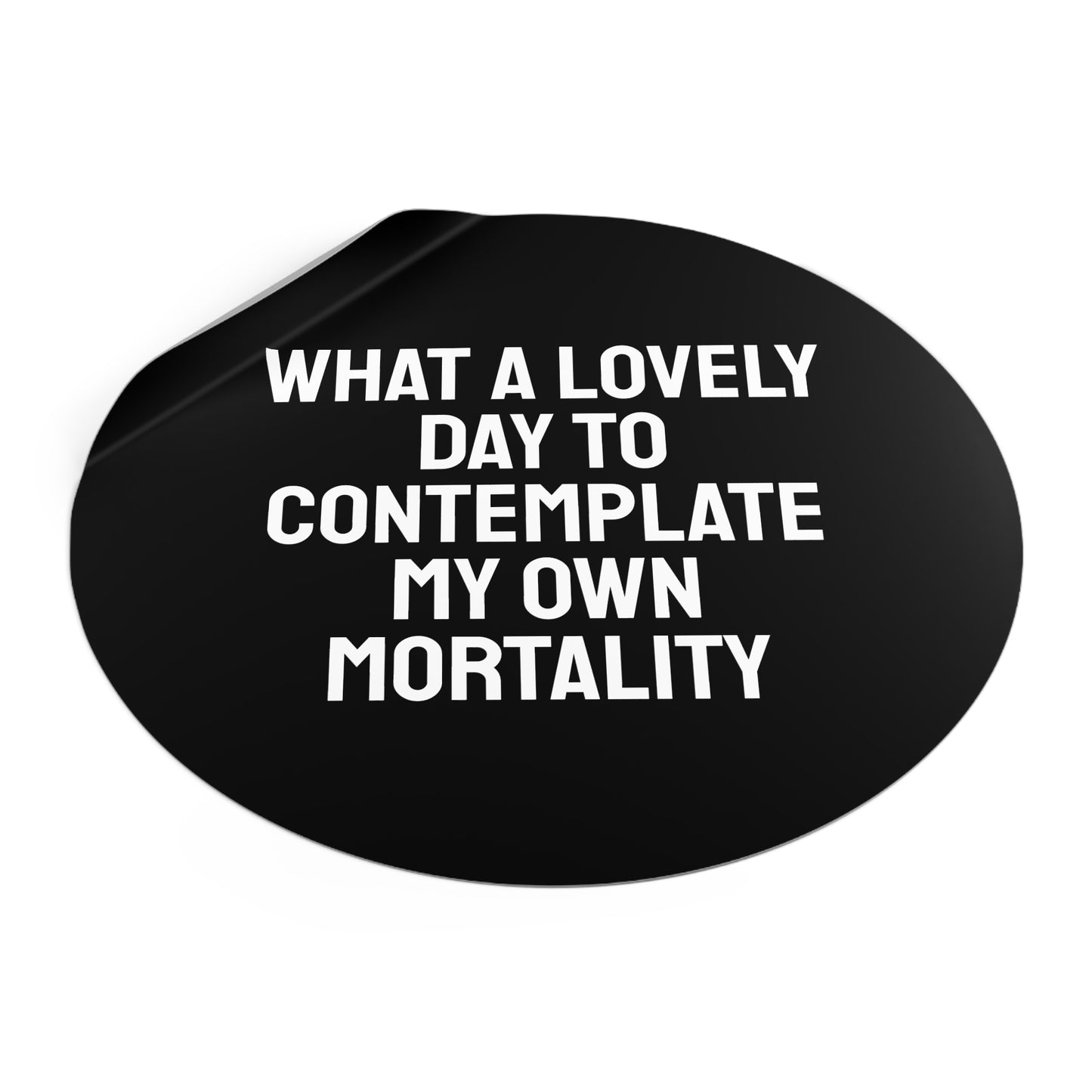 What A Lovely Day To Contemplate My Own Mortality - Round Vinyl Stickers