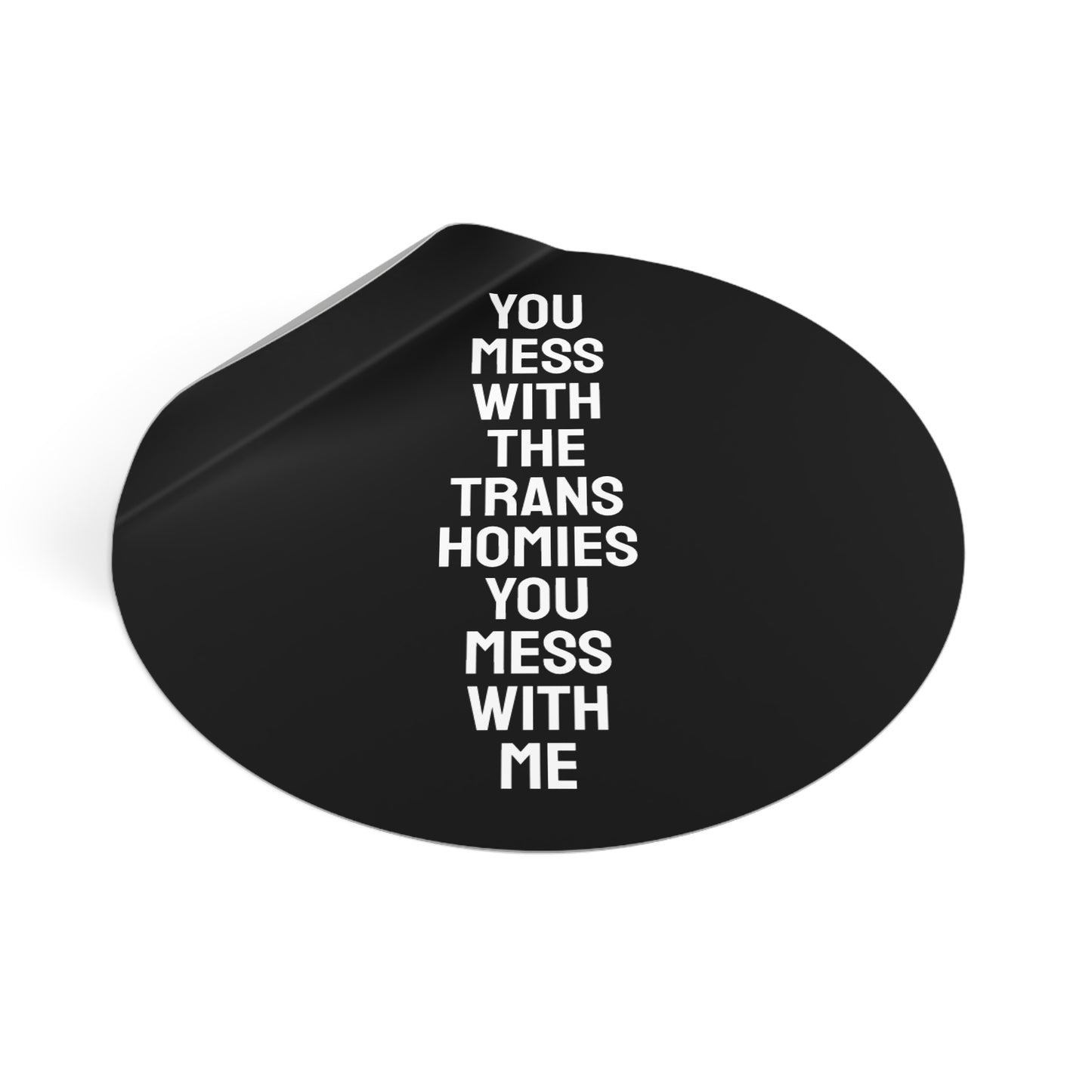 You Mess With The Trans Homies You Mess With Me - Round Vinyl Stickers