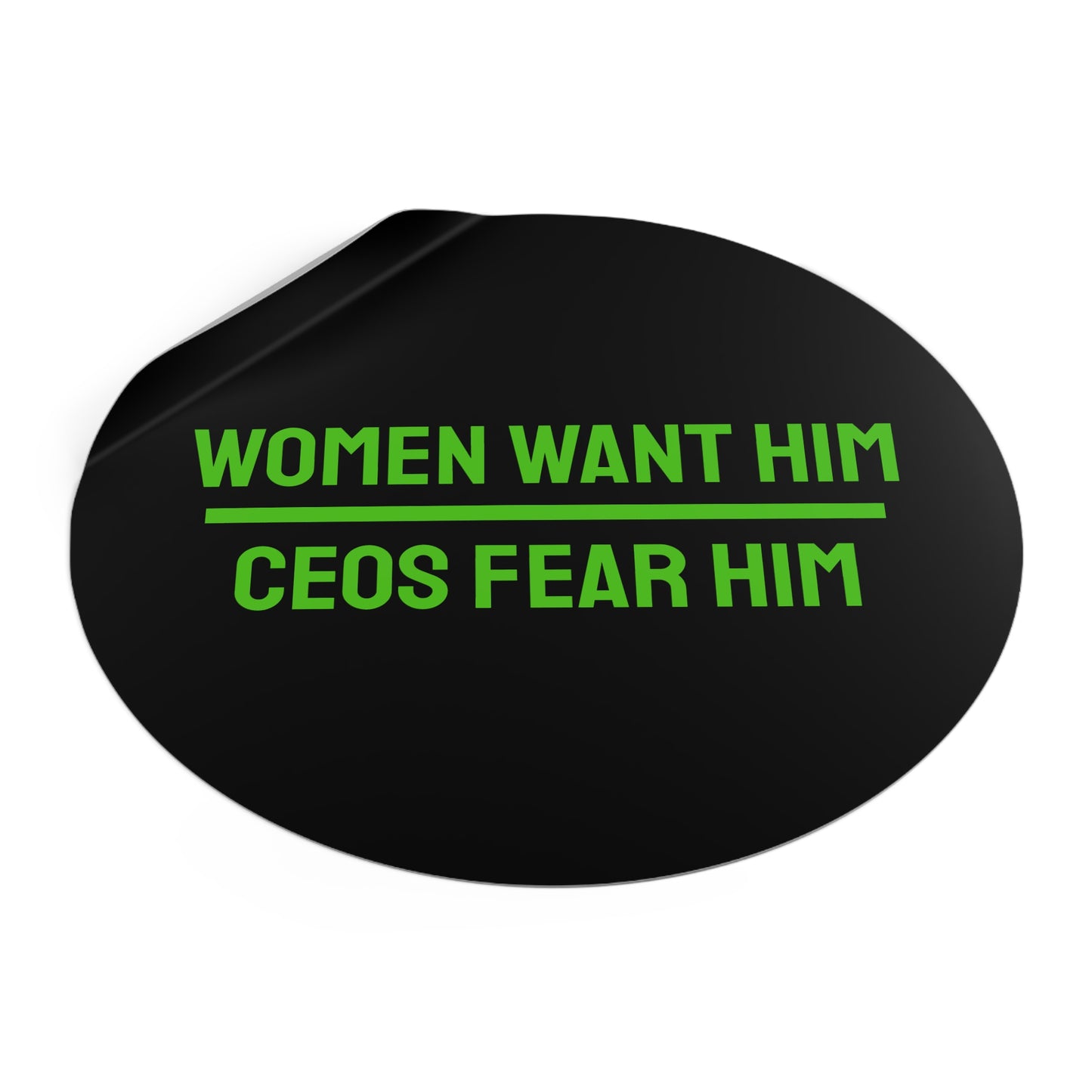 Women Want Him CEOs Fear Him - Round Vinyl Stickers