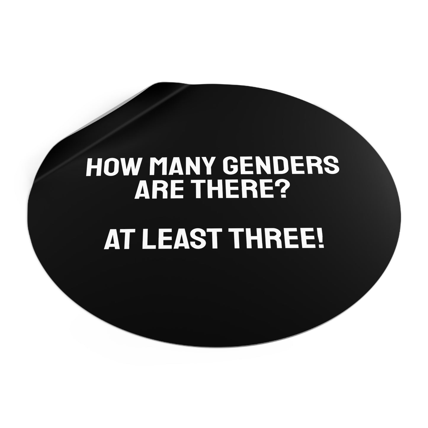 How Many Genders Are There? At Least Three! - Round Vinyl Stickers