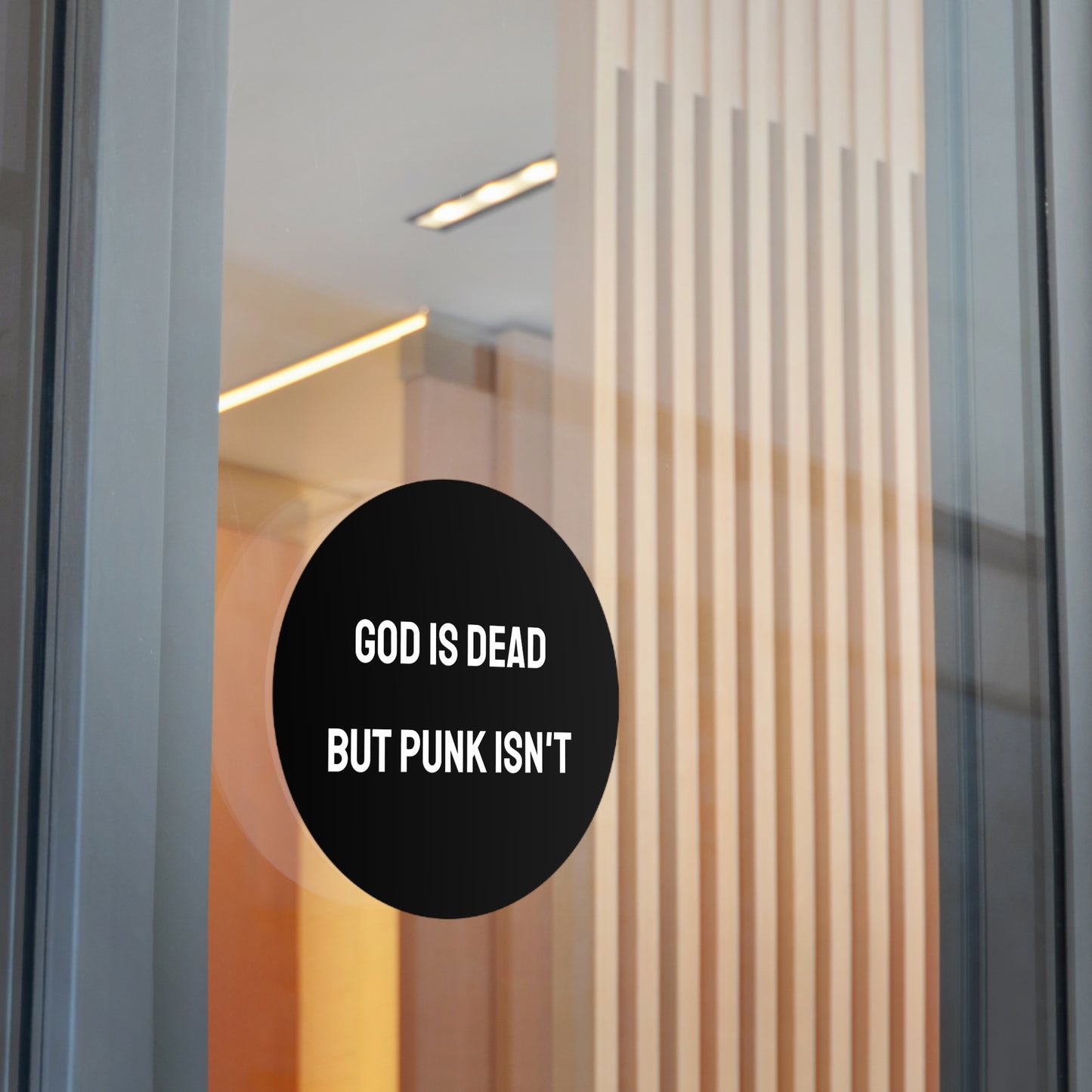 God Is Dead But Punk Isn't - Round Vinyl Stickers