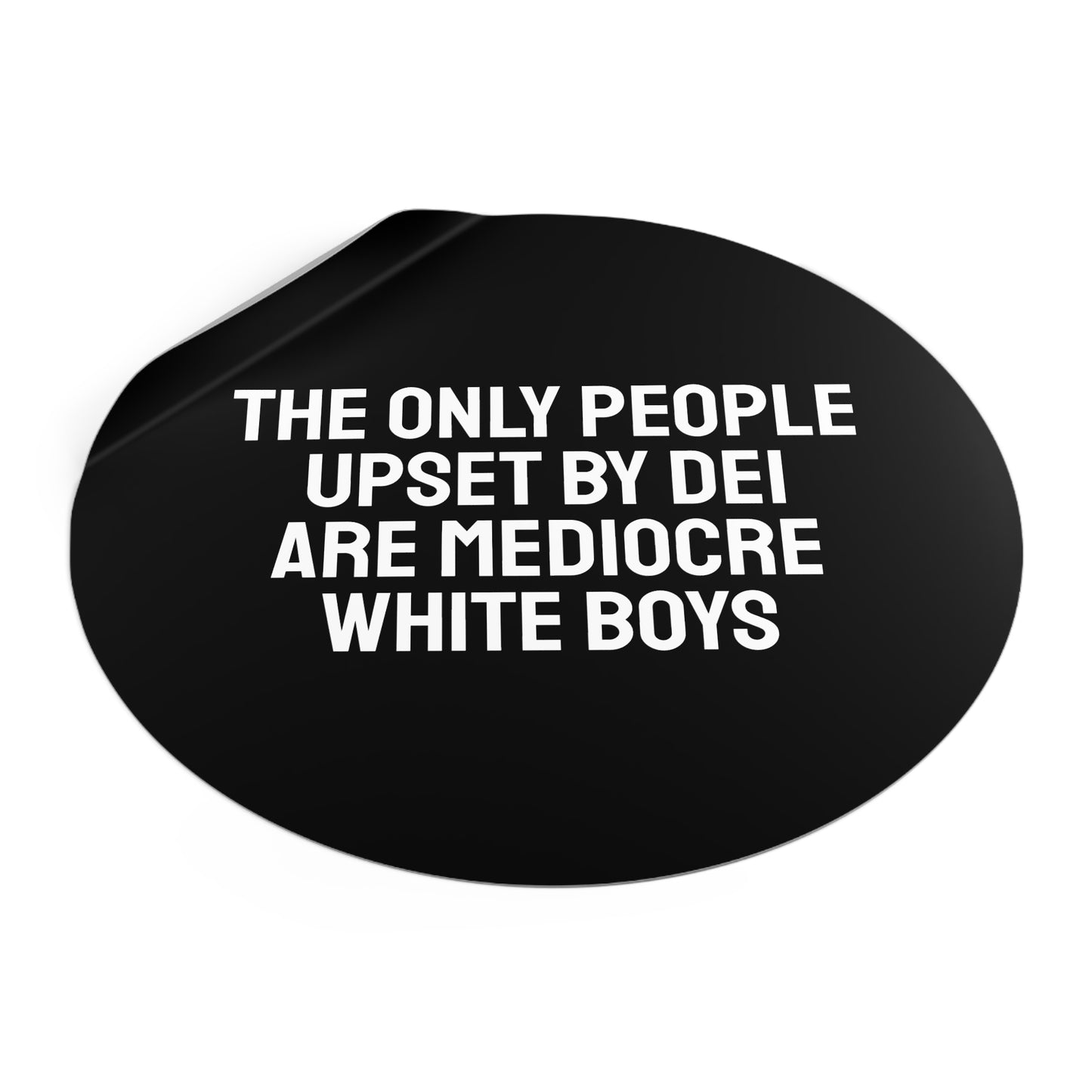 The Only People Upset By DEI Are Mediocre White Boys - Round Vinyl Stickers