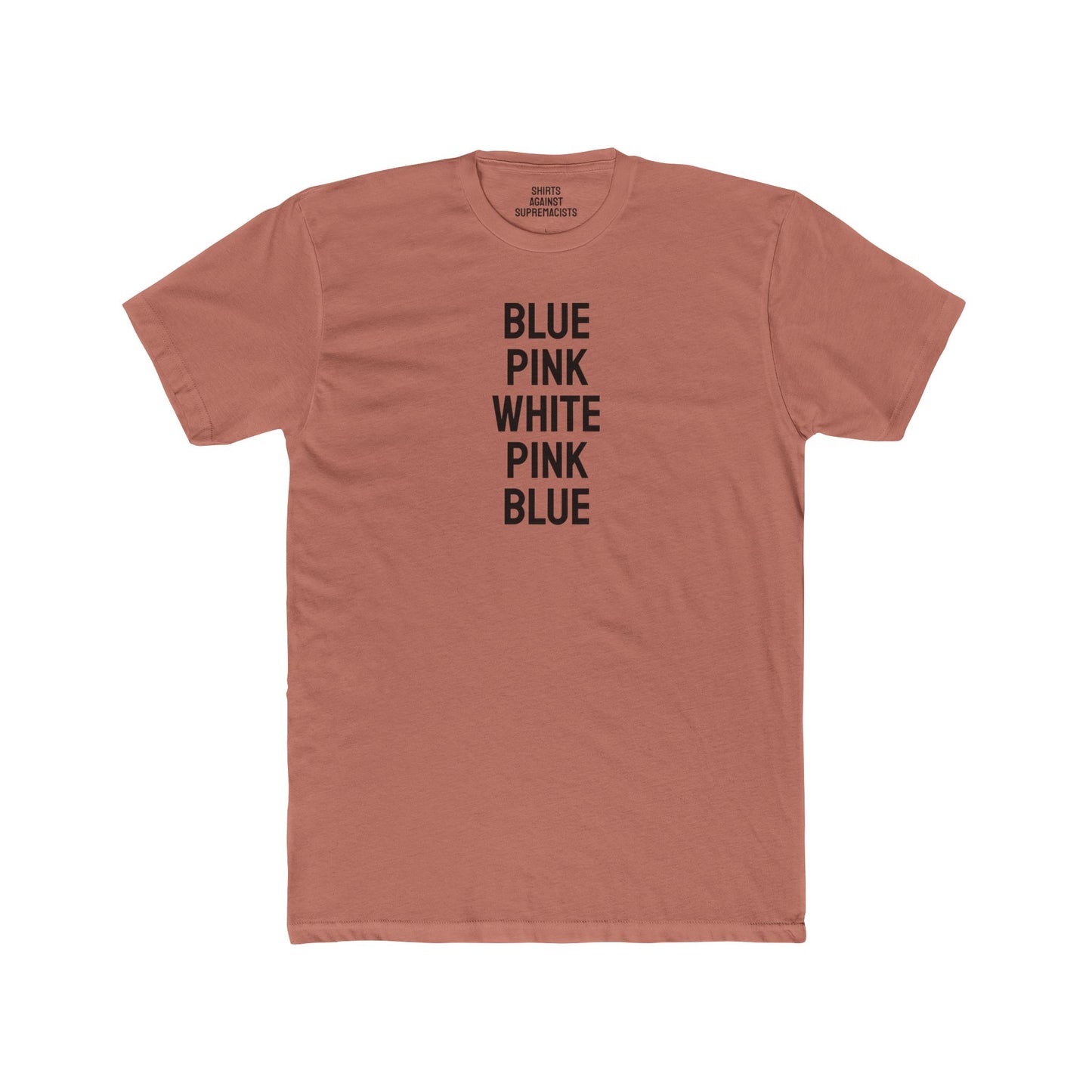 Blue Pink White Pink Blue - Covert Trans Flag Unisex Cotton Crew Tee