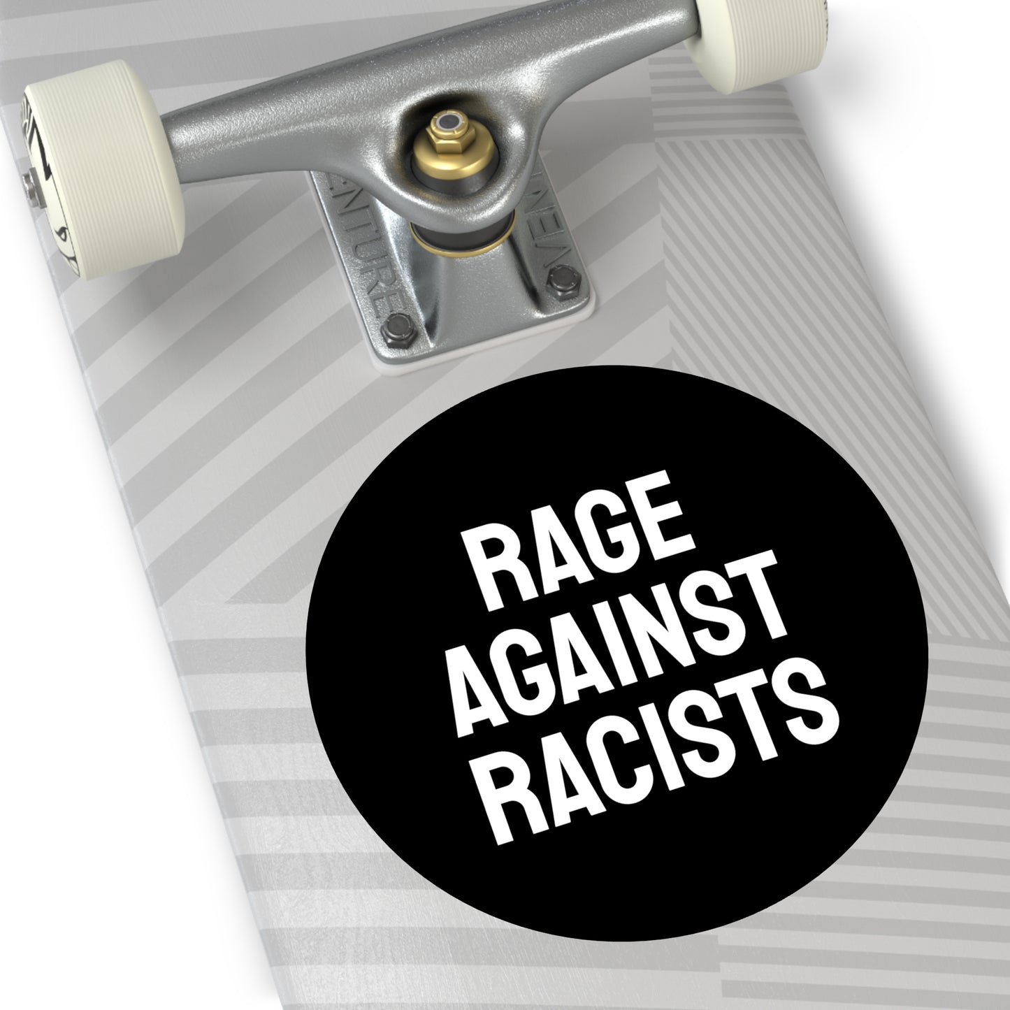 Rage Against Racists - Round Vinyl Stickers