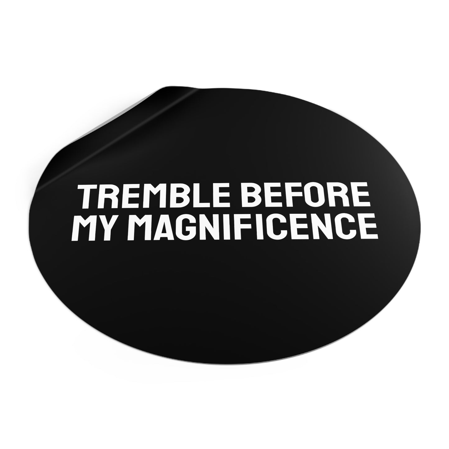 Tremble Before My Magnificence - Round Vinyl Stickers