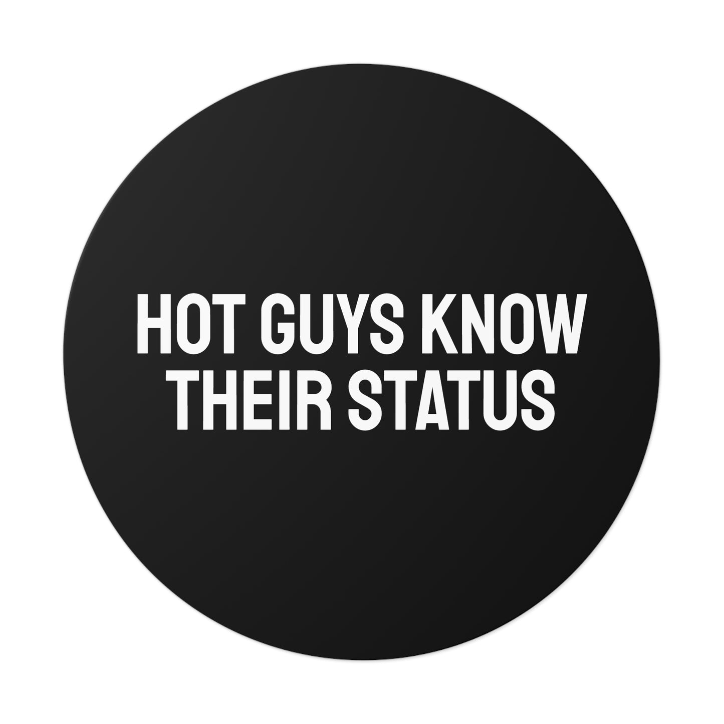 Hot Guys Know Their Status - Round Vinyl Stickers