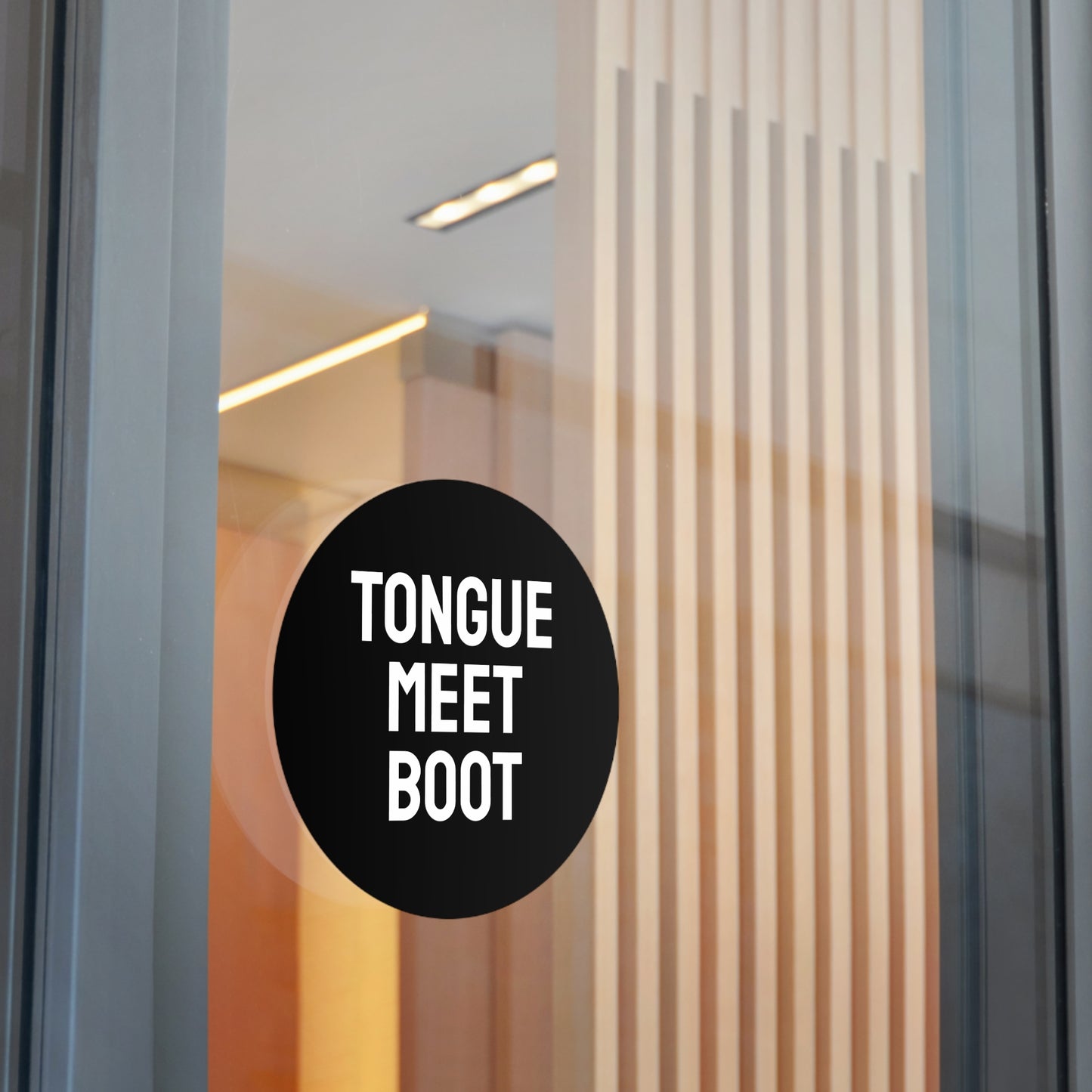 Tongue Meet Boot - Round Vinyl Stickers
