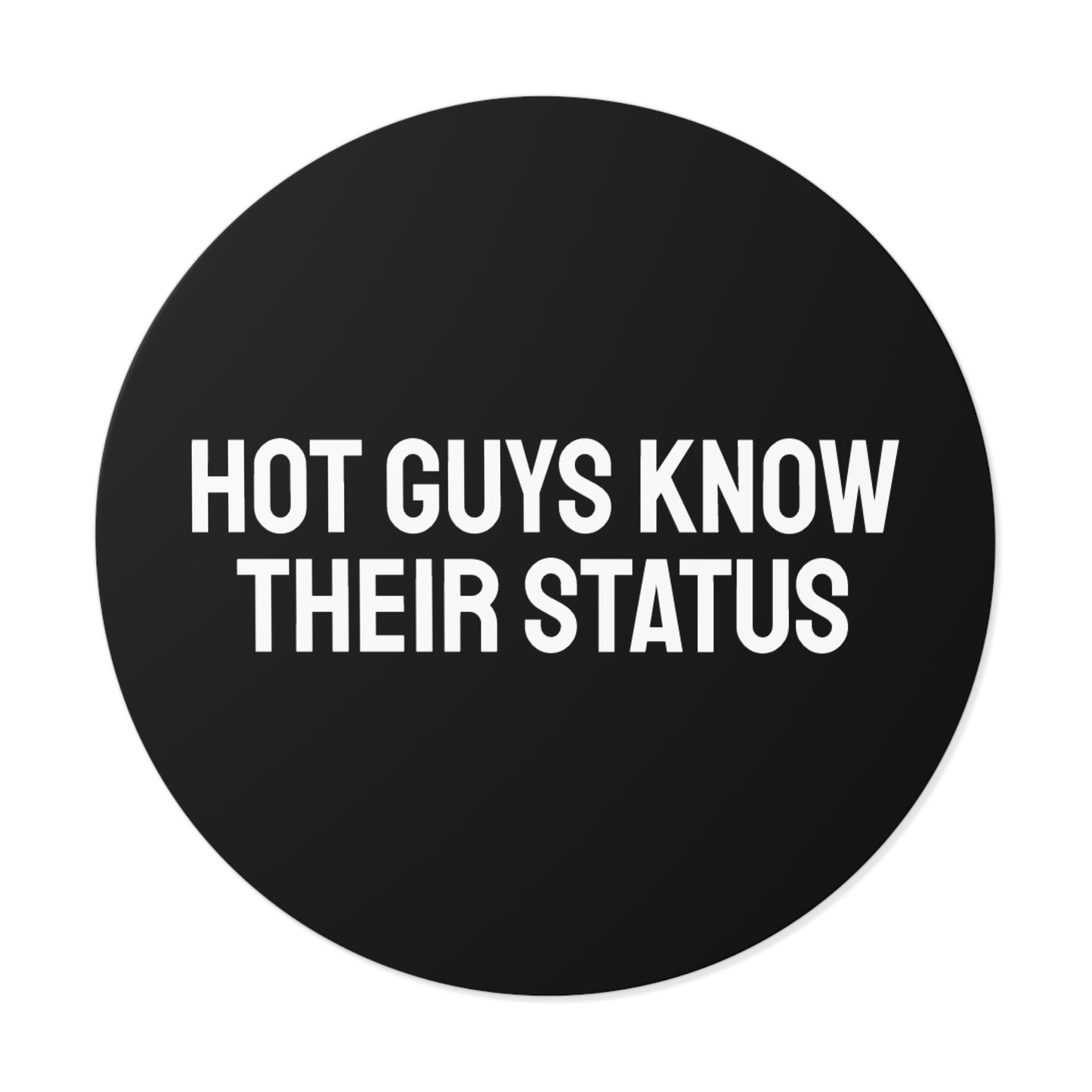 Hot Guys Know Their Status - Round Vinyl Stickers
