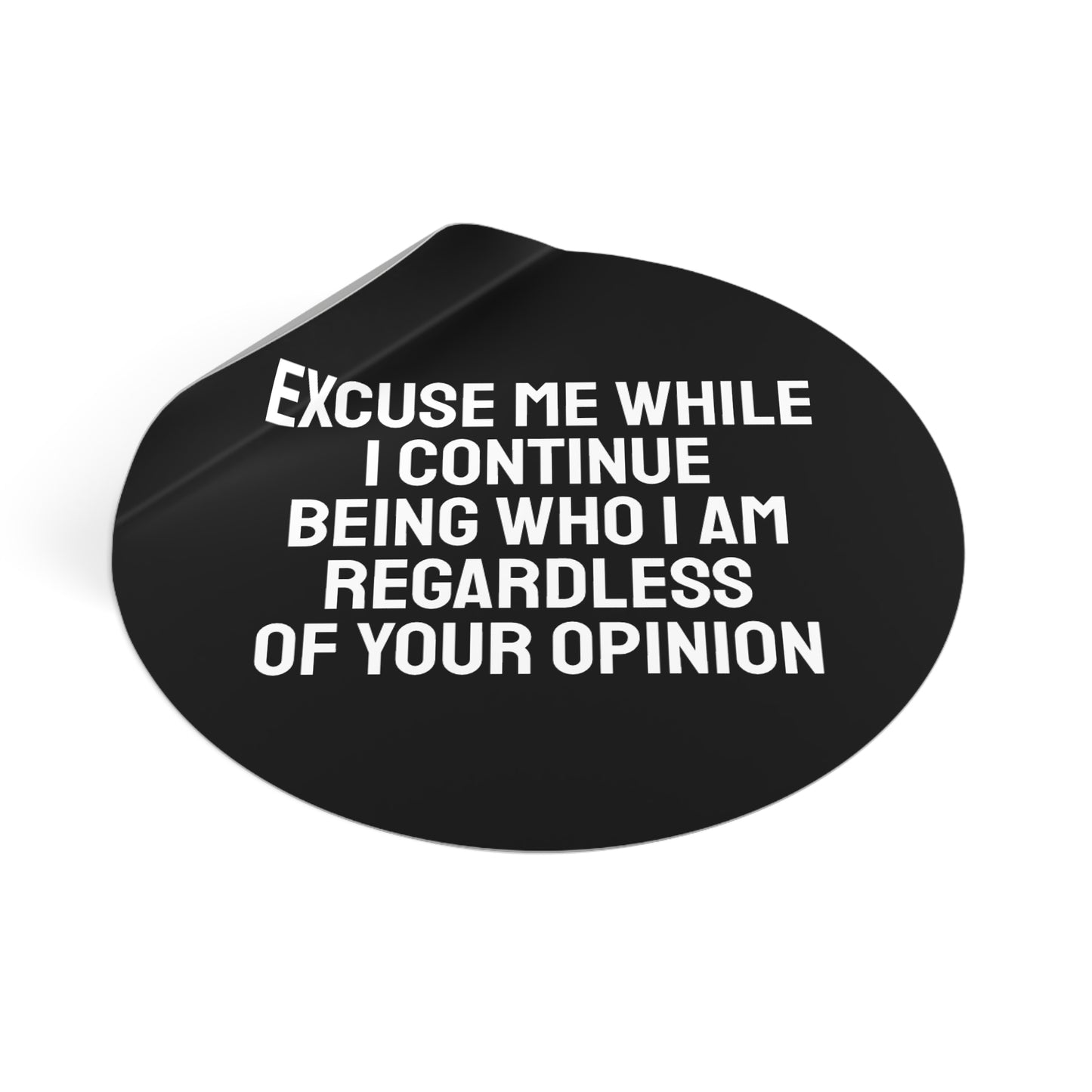 Excuse Me While I Continue Being Who I Am Regardless Of Your Opinion - Round Vinyl Stickers