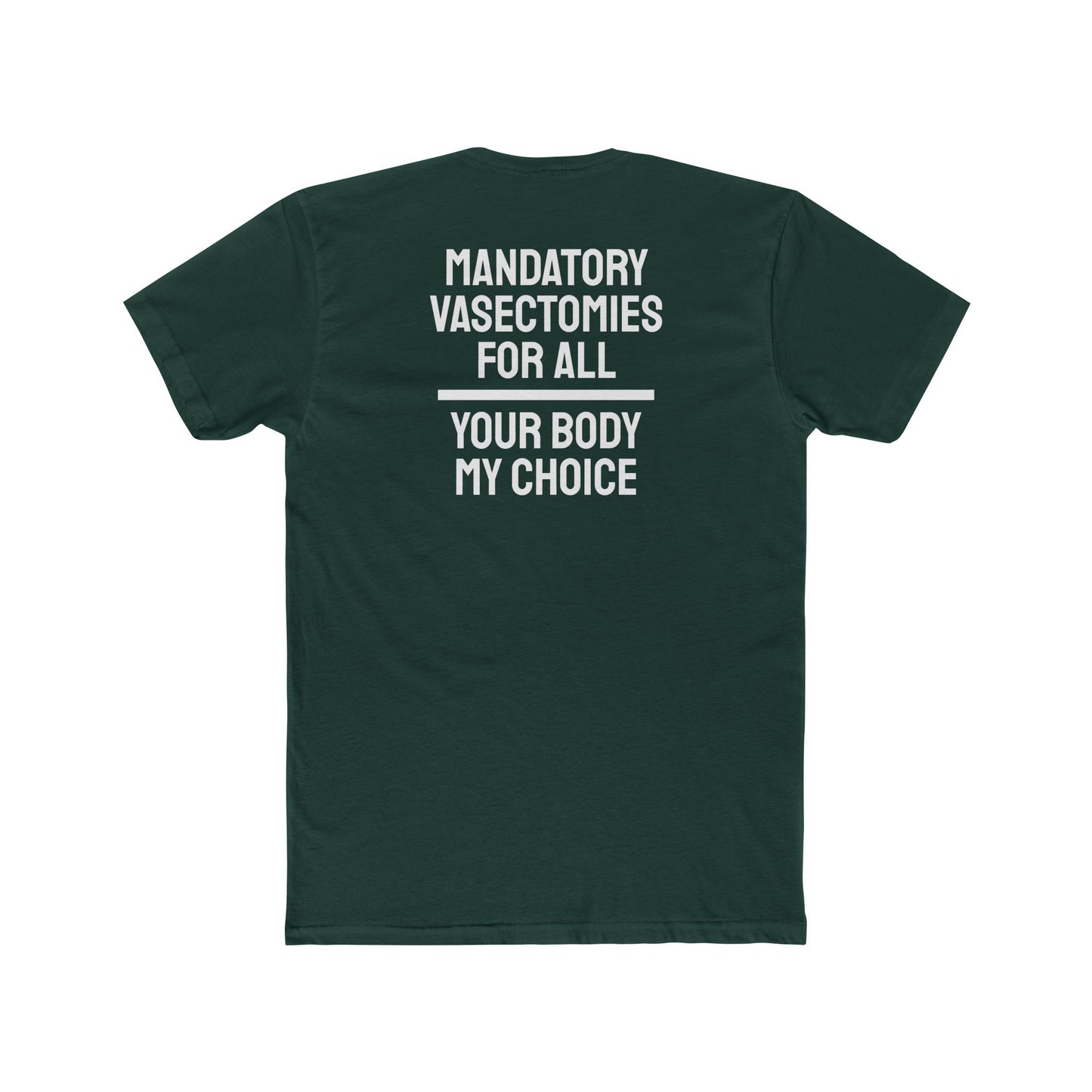 Mandatory Vasectomies For All Your Body My Choice - Unisex Cotton Crew Tee