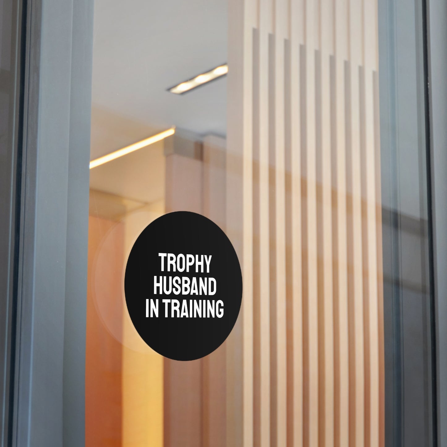 Trophy Husband In Training - Round Vinyl Stickers