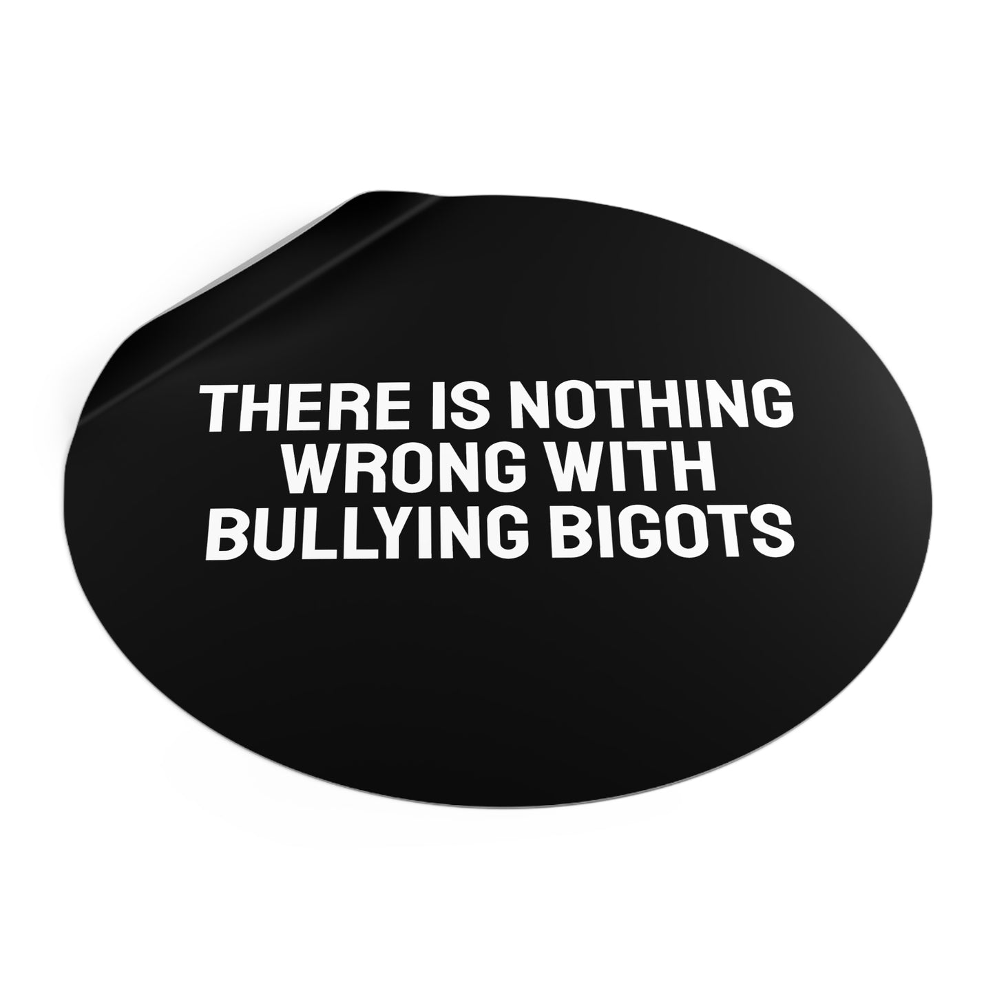 There Is Nothing Wrong With Bully Bigots - Round Vinyl Stickers