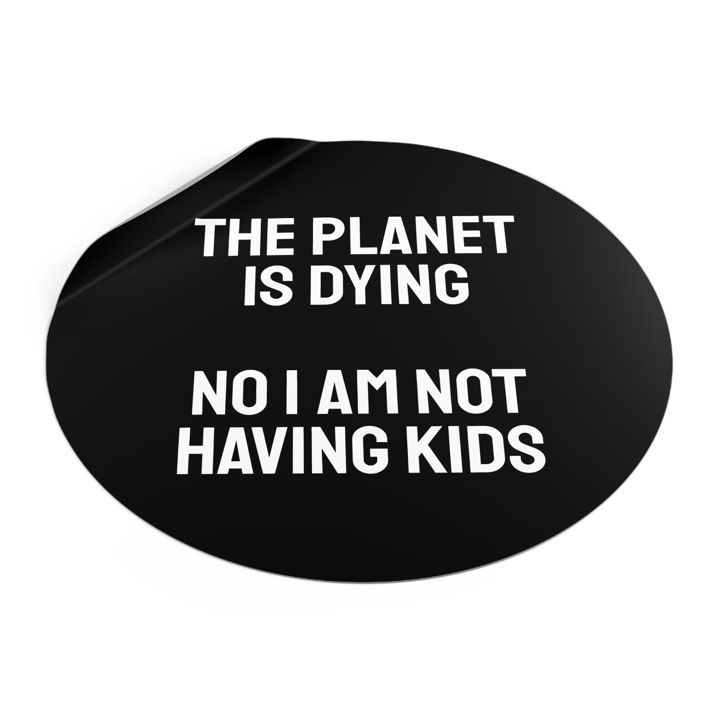 The Planet Is Dying No I Am Not Having Kids - Round Vinyl Stickers