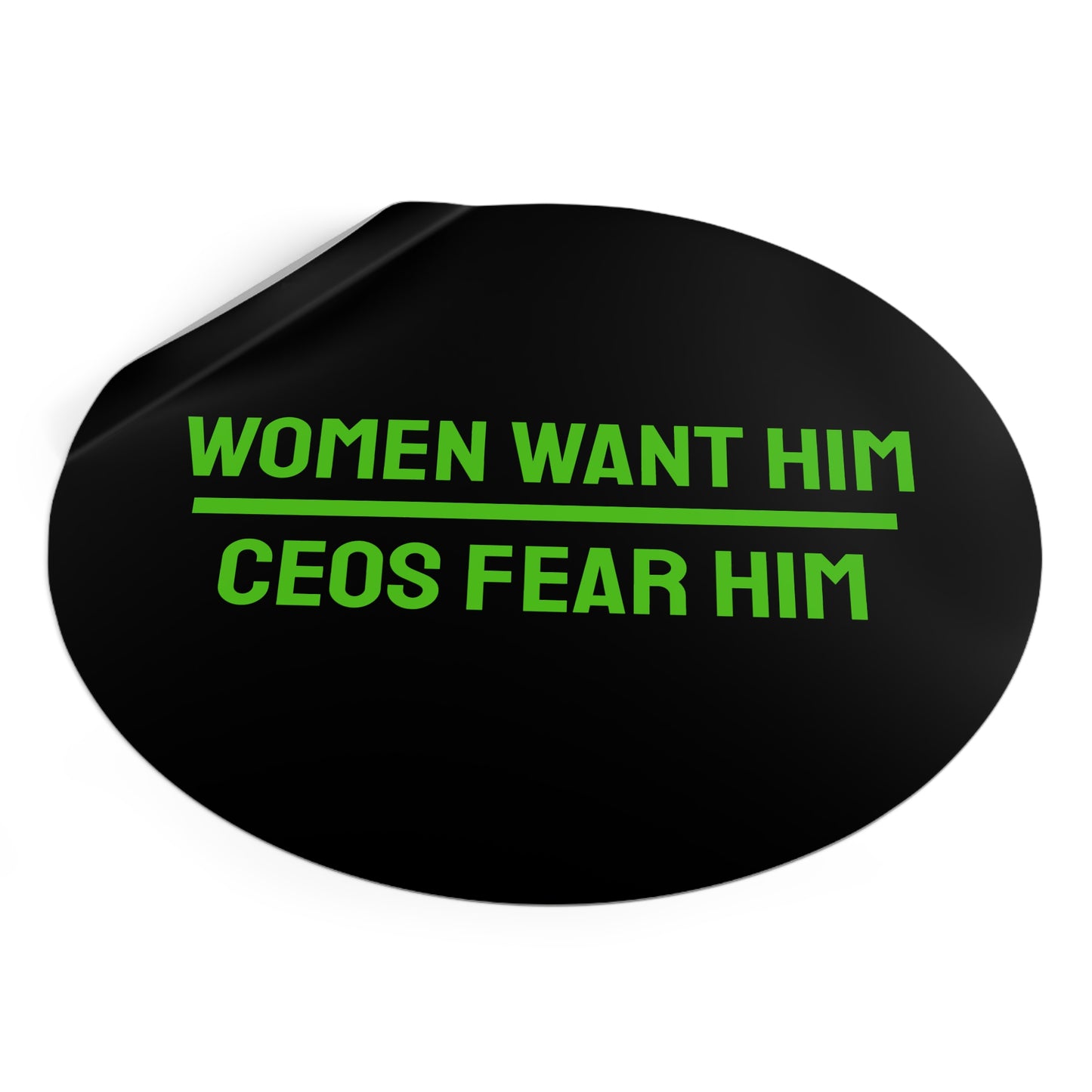 Women Want Him CEOs Fear Him - Round Vinyl Stickers
