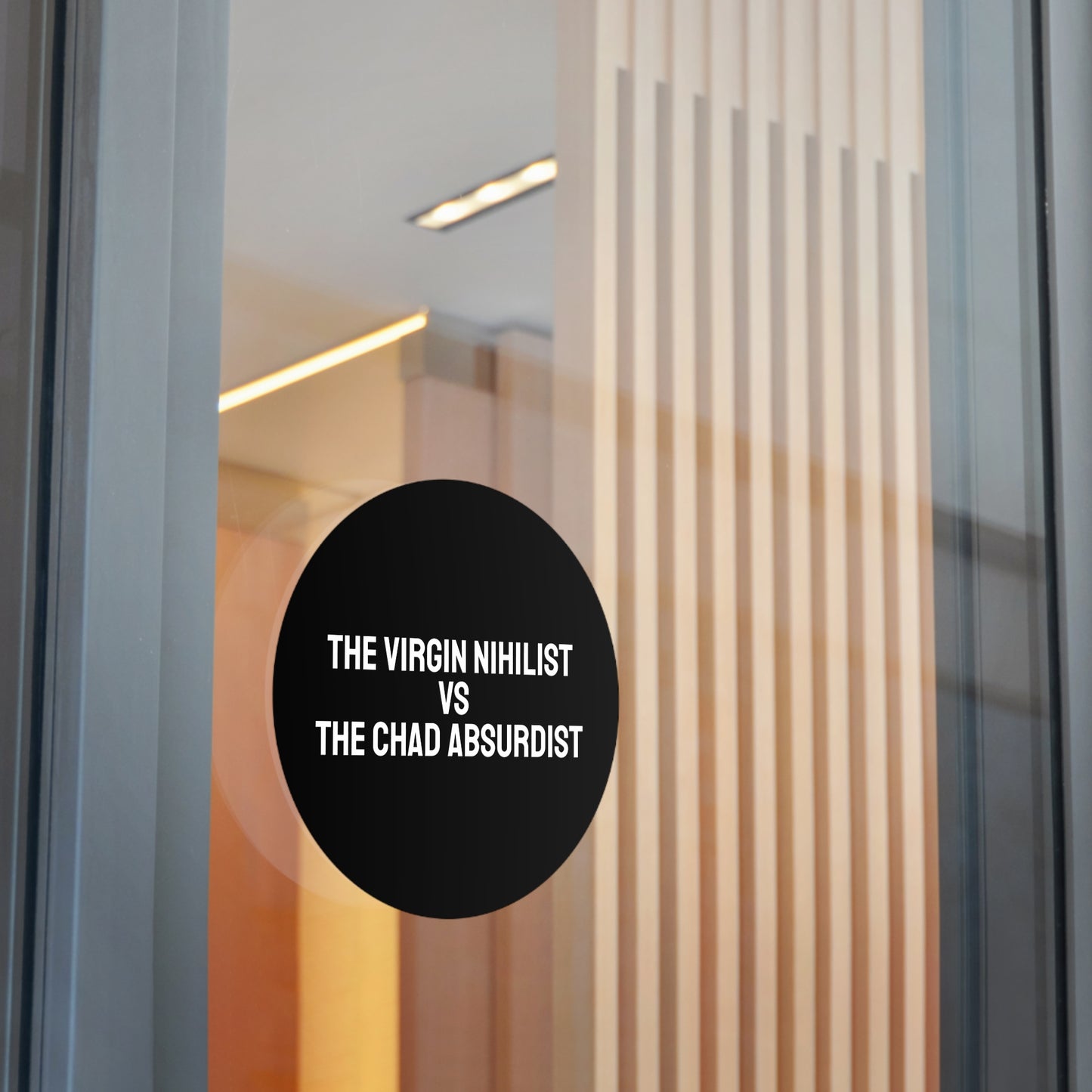 The Virgin Nihilist Vs The Chad Absurdist - Round Vinyl Stickers