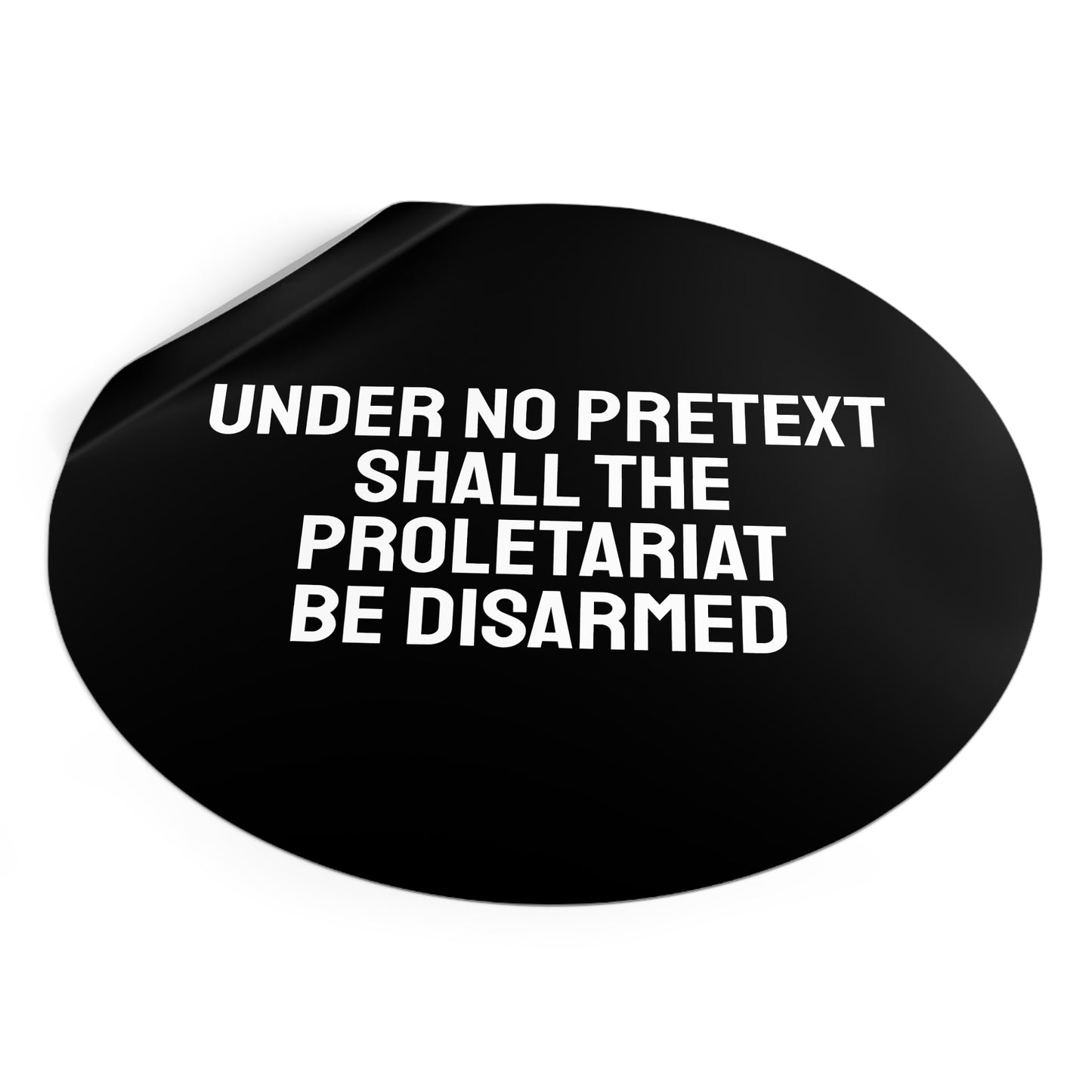 Under No Pretext Shall The Proletariat Be Disarmed - Round Vinyl Stickers